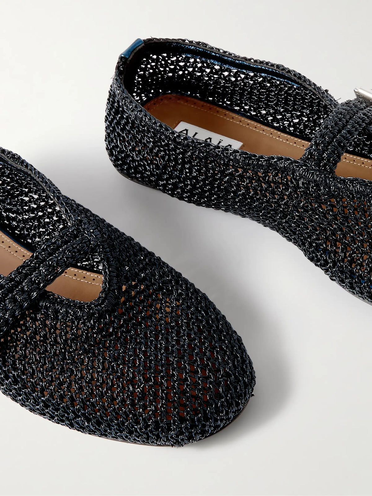 Metallic Crocheted Ballet Flats