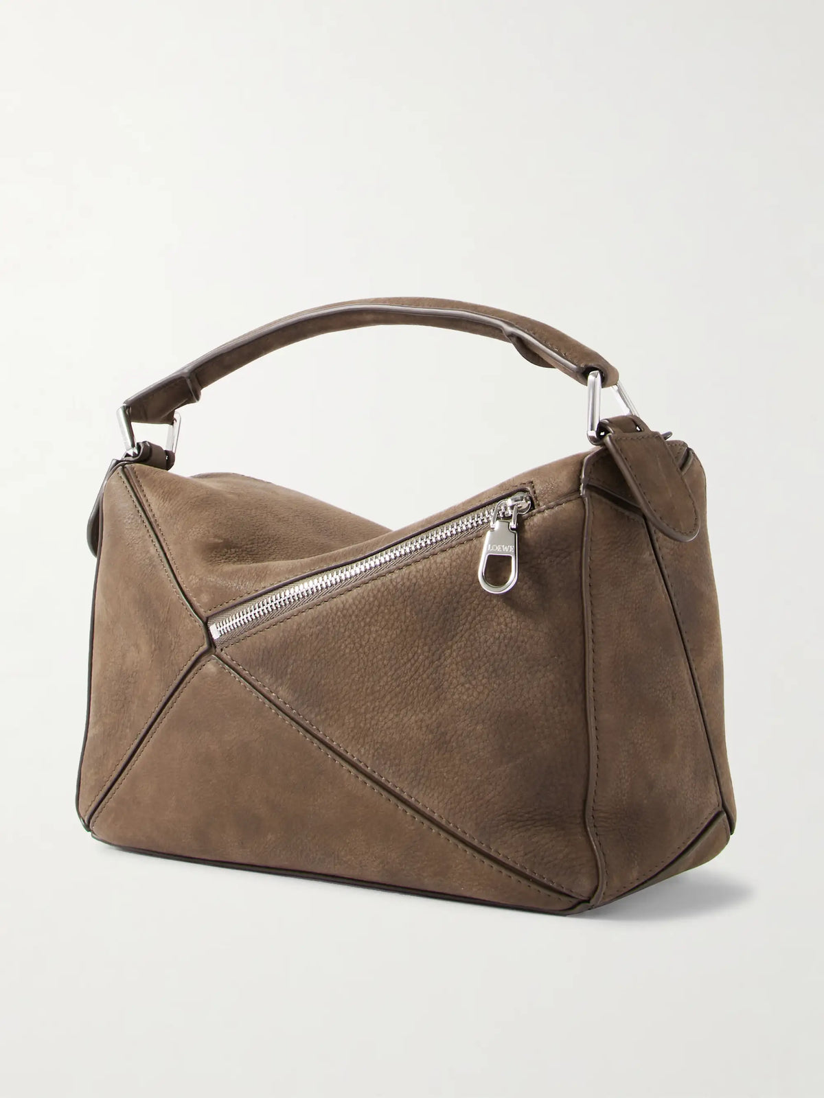 Puzzle Small Textured-nubuck Shoulder Bag