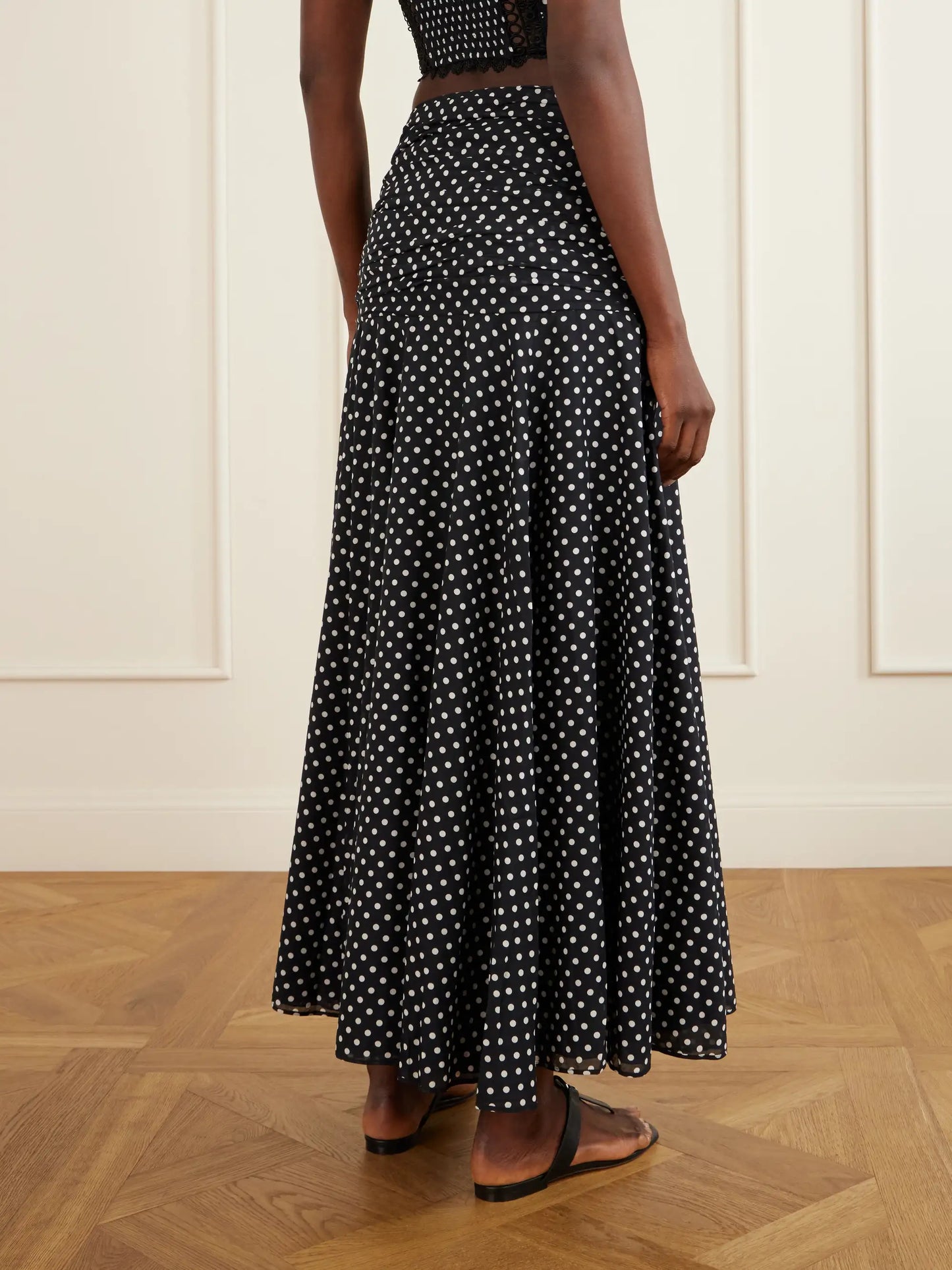 Senda Polka-dot Cotton-blend Maxi Skirt