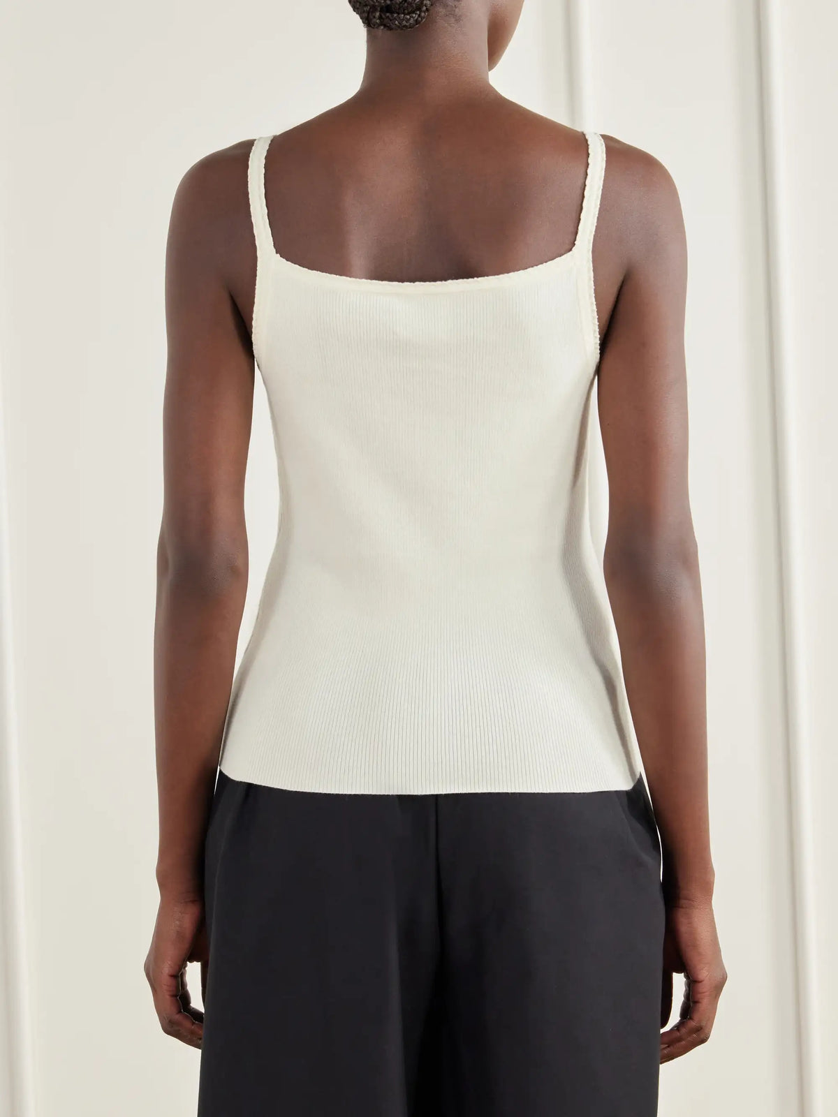 Posse Posy Guipure Lace-trimmed Ribbed Cotton-blend Jersey Tank