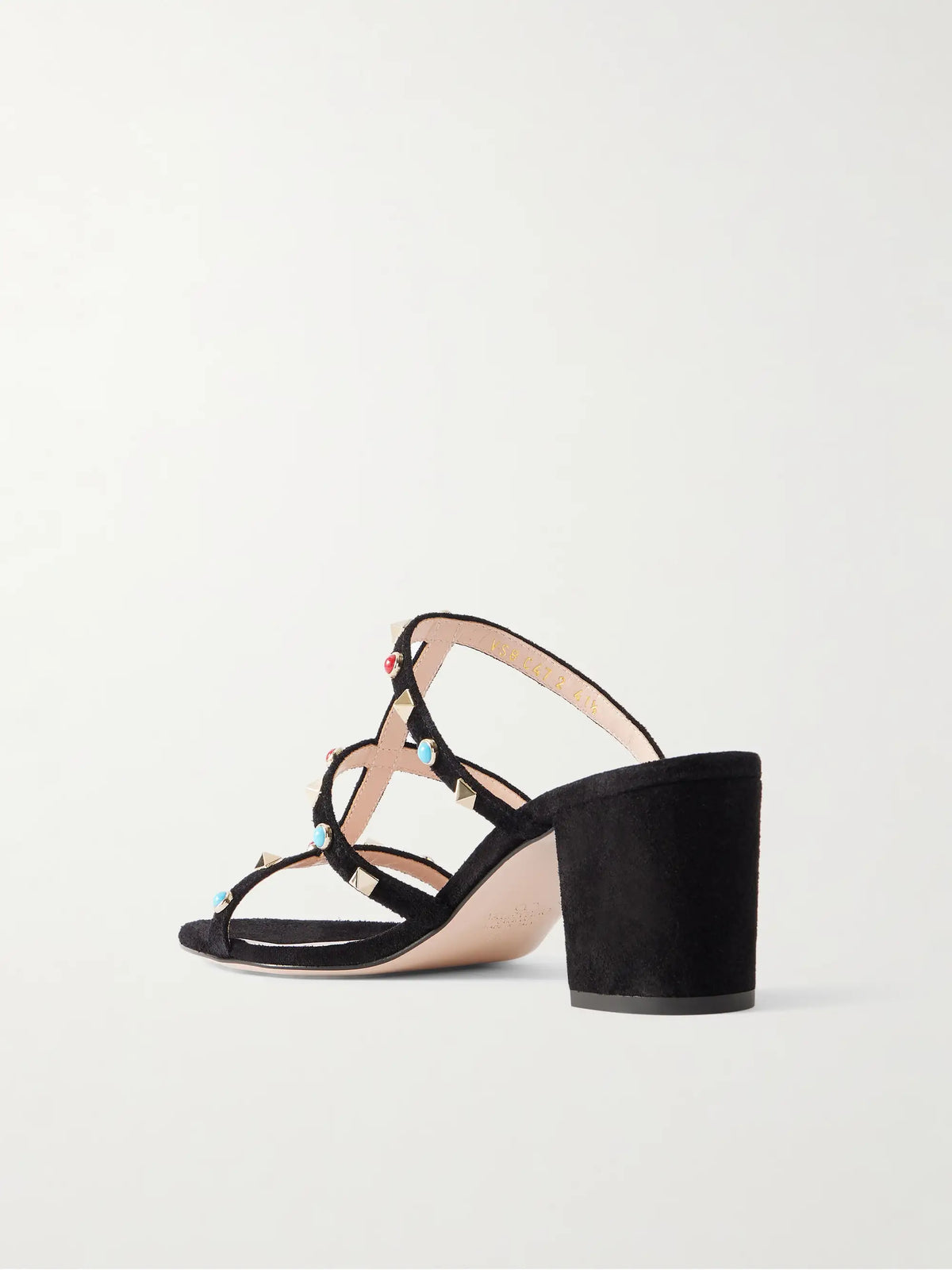 Rockstud 60 Embellished Leather Mules