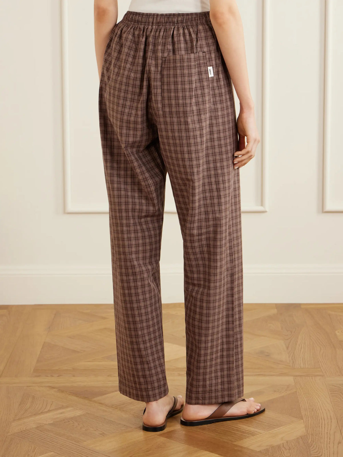 TEKLA Checked Organic Cotton Pajamas Pants