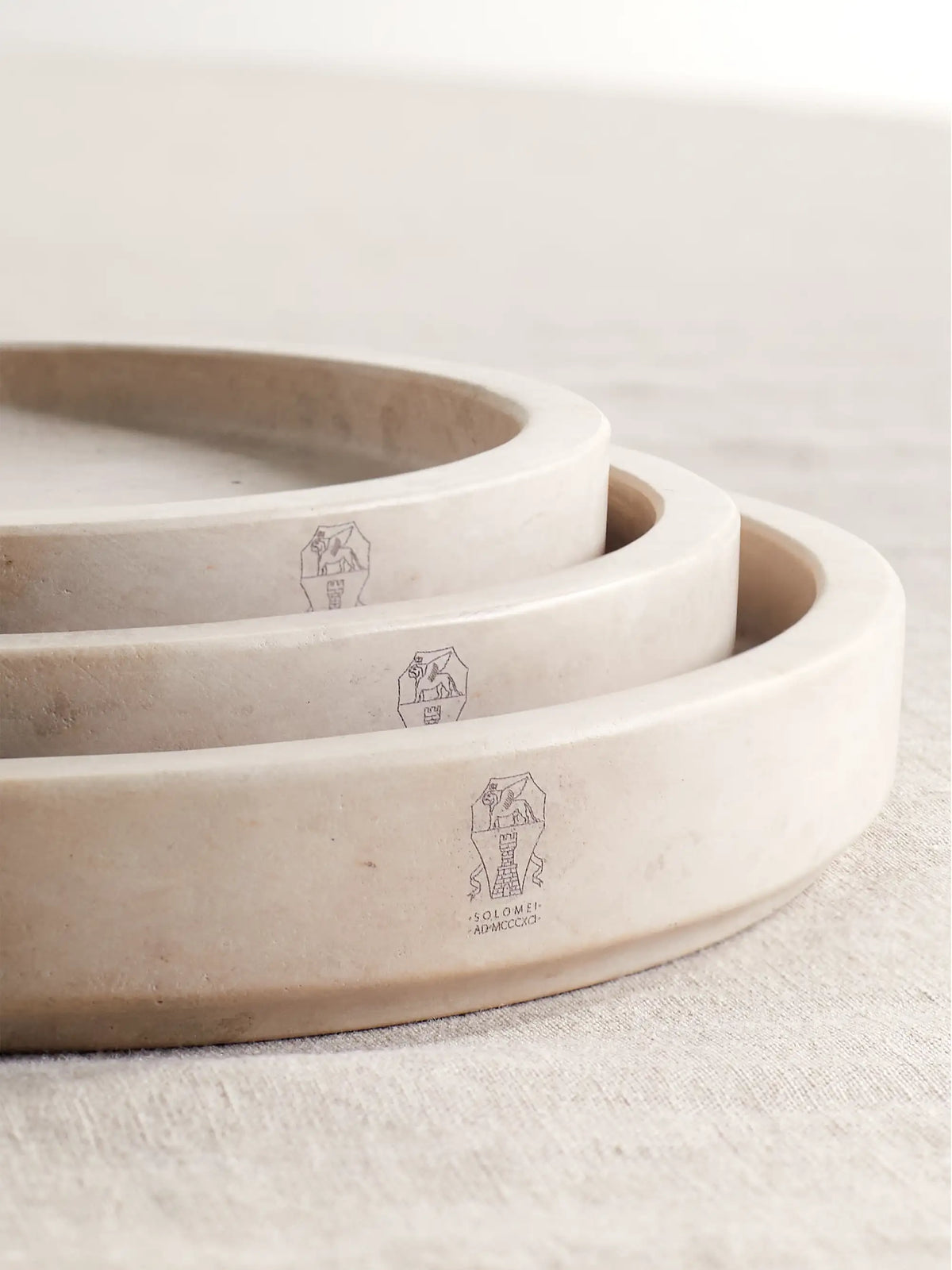 Set Of Three Stone Plates