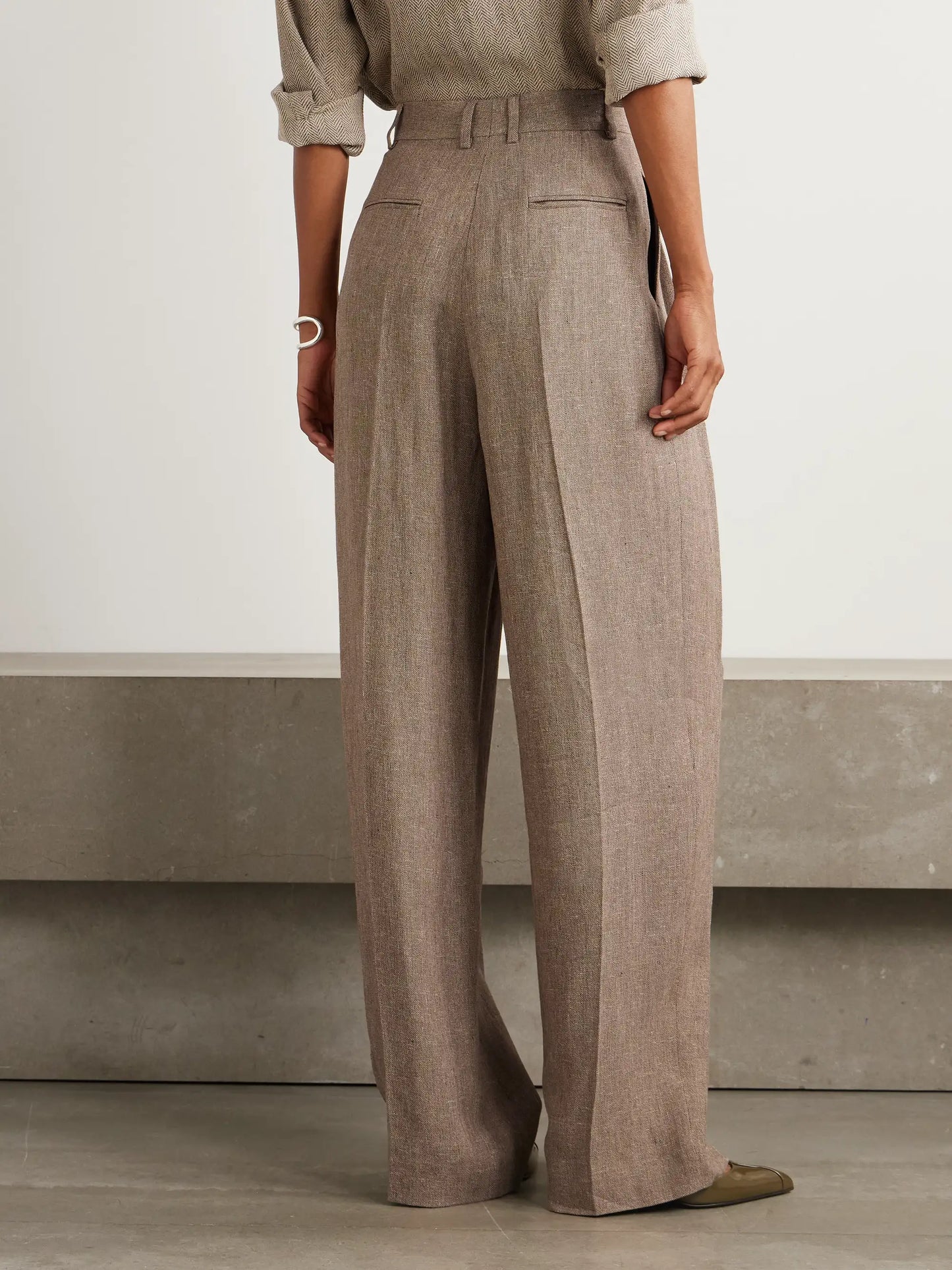 Kurt Pleated Linen Wide-leg Pants