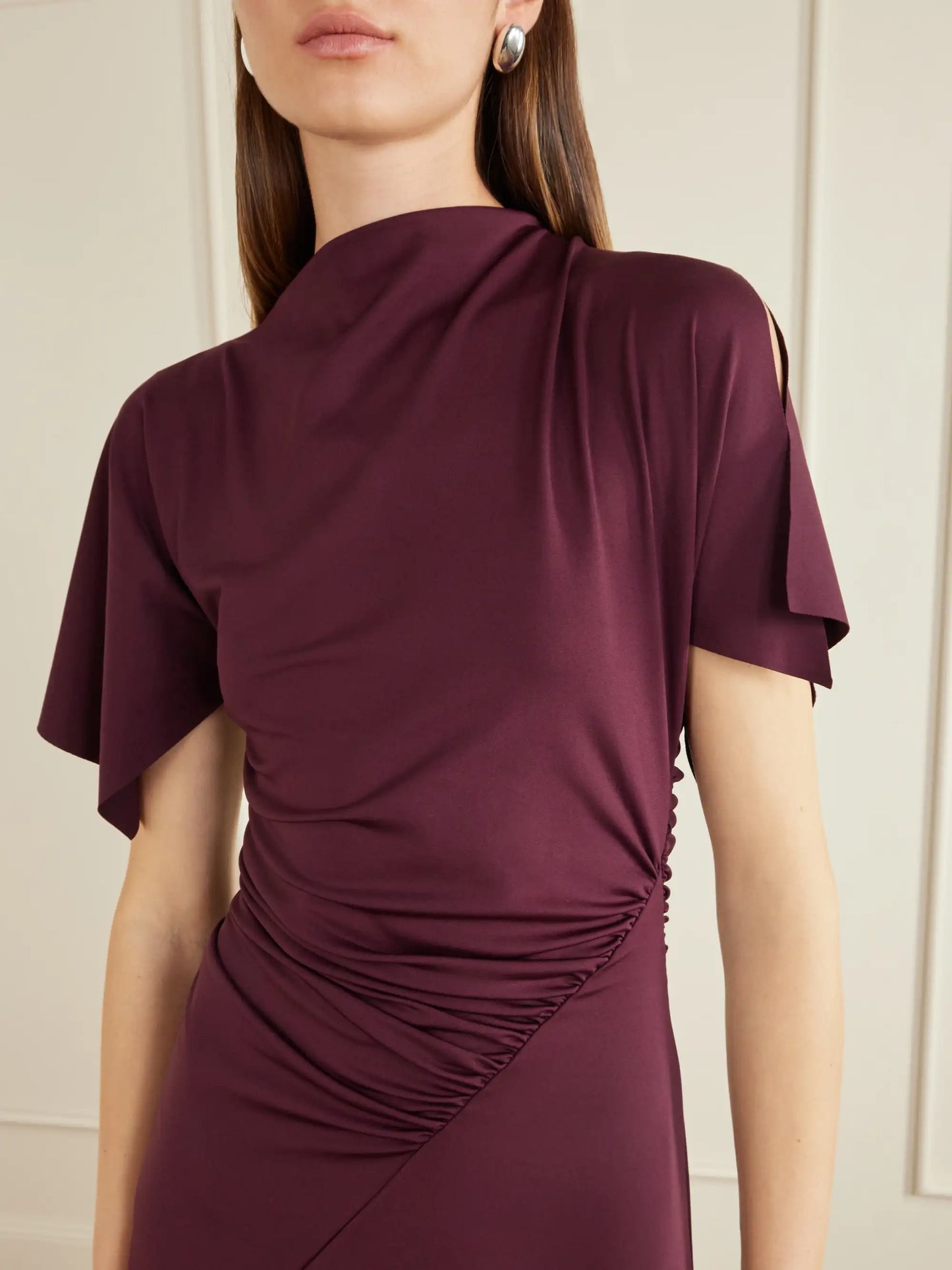 Draped Satin-jersey Midi Dress