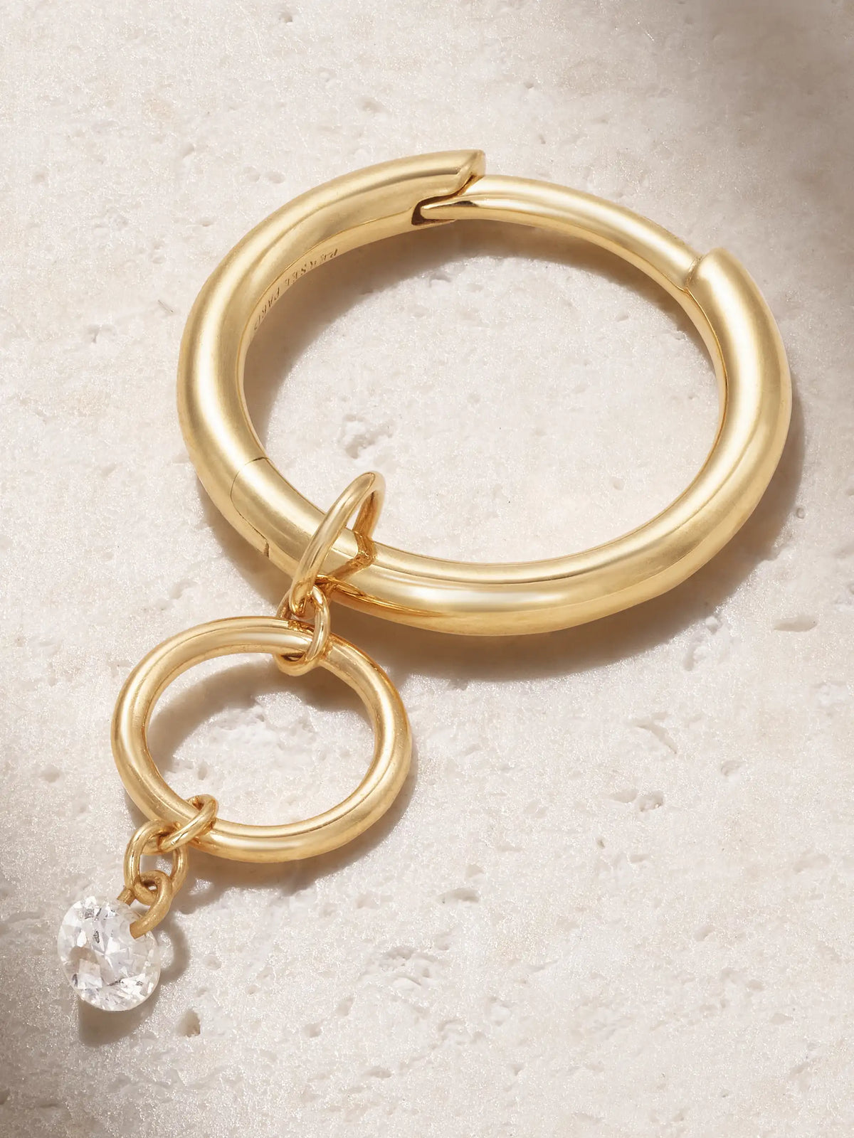 Circles 18-karat Gold Diamond Single Hoop Earring