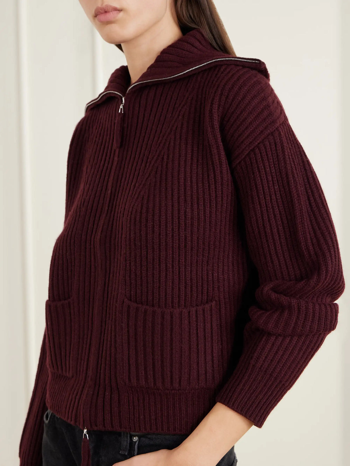 Arch4 Nara Ribbed Cashmere Zip-up Cardigan