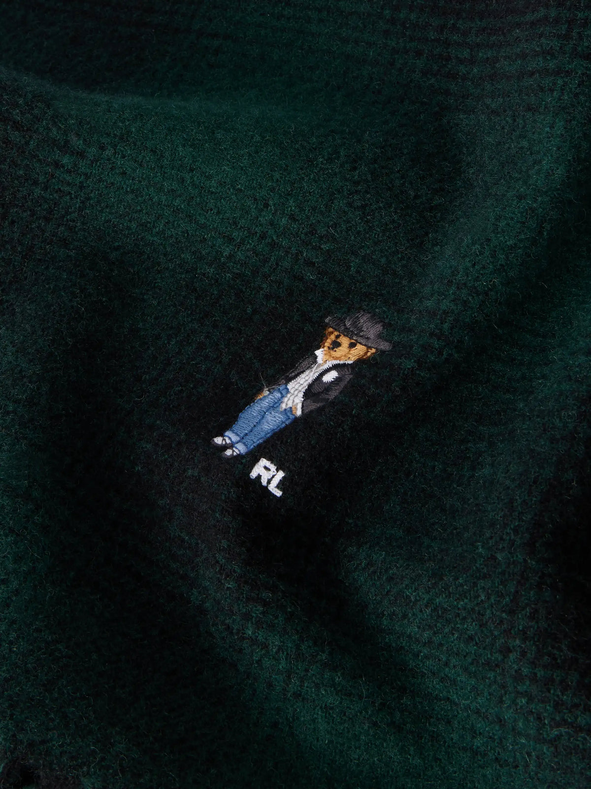 Polo Ralph Lauren Logo-embroidered Fringed Checked Wool Scarf
