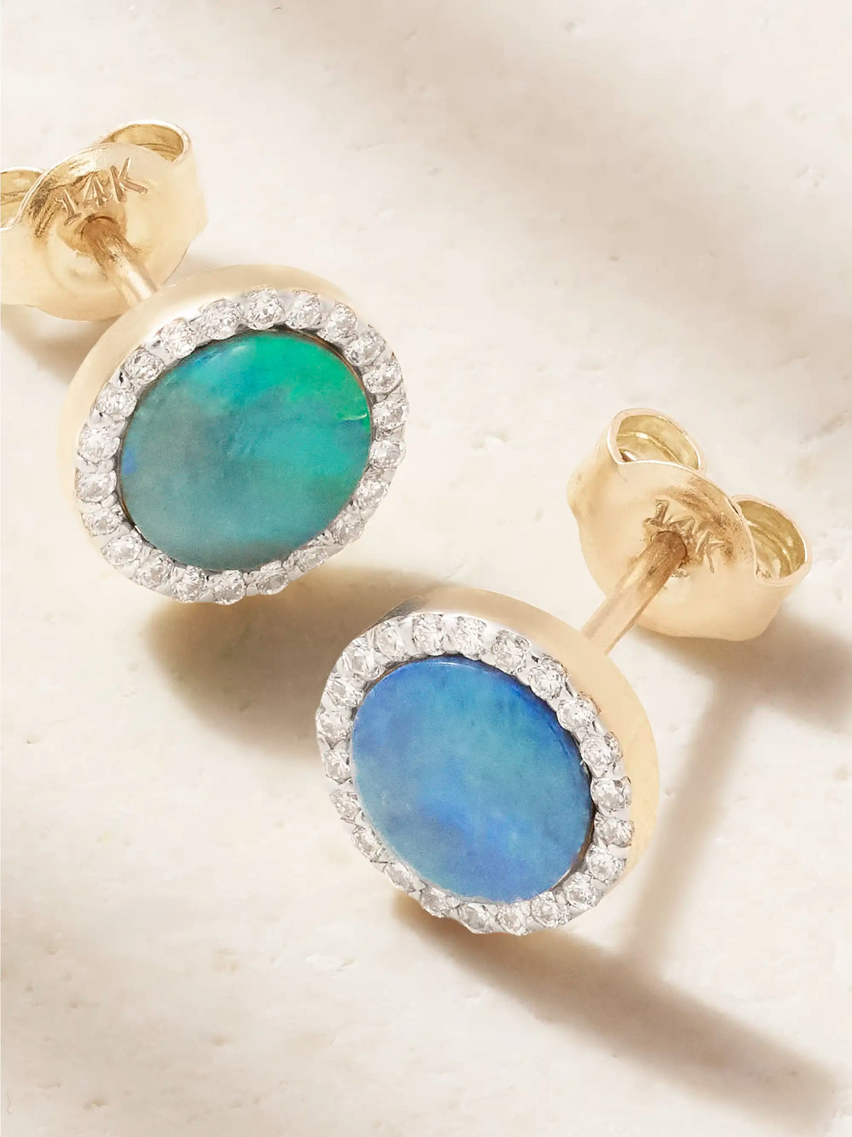 14-karat Gold, Opal And Diamond Earrings