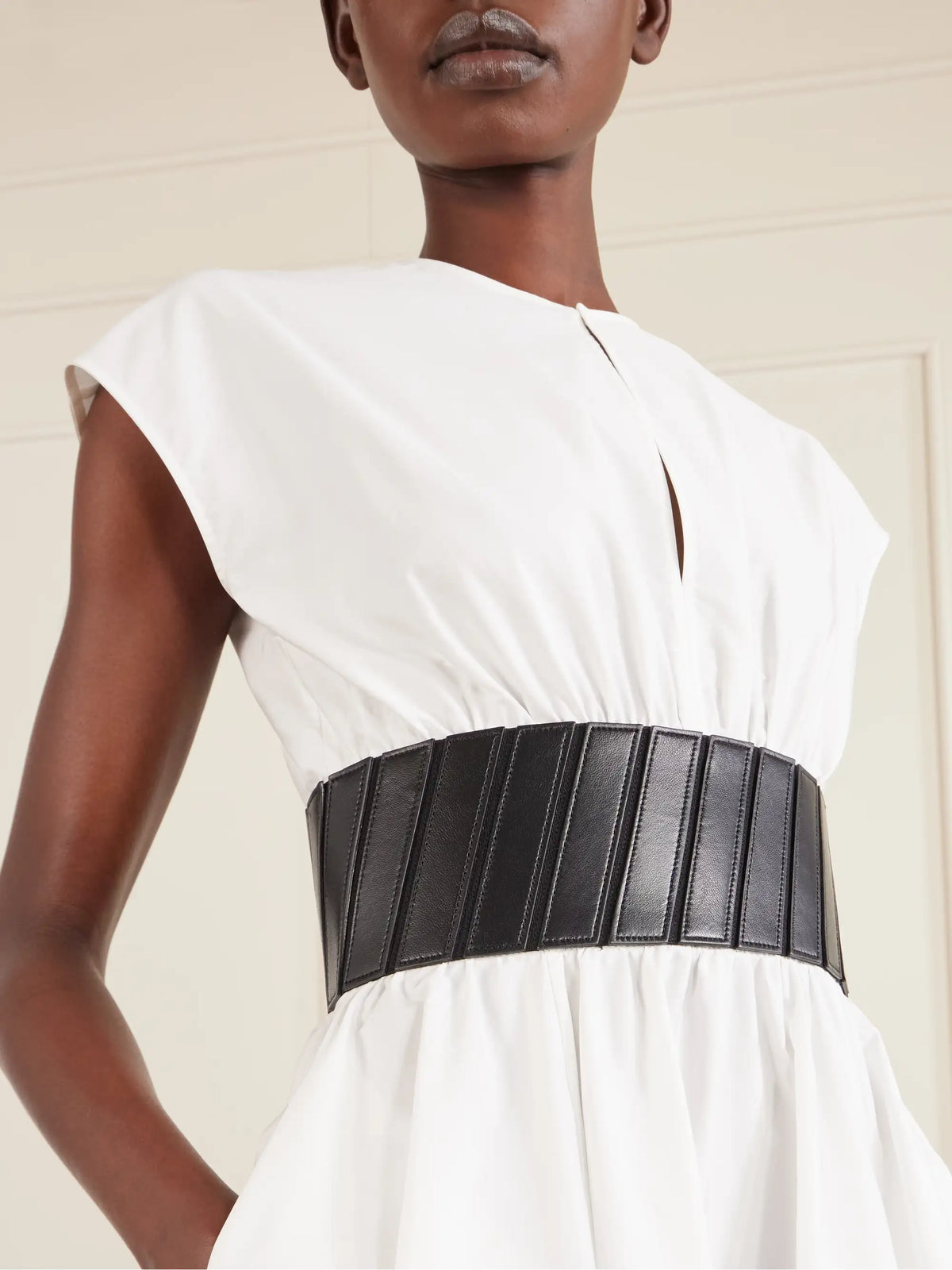 Belted Cotton-poplin Midi Dress