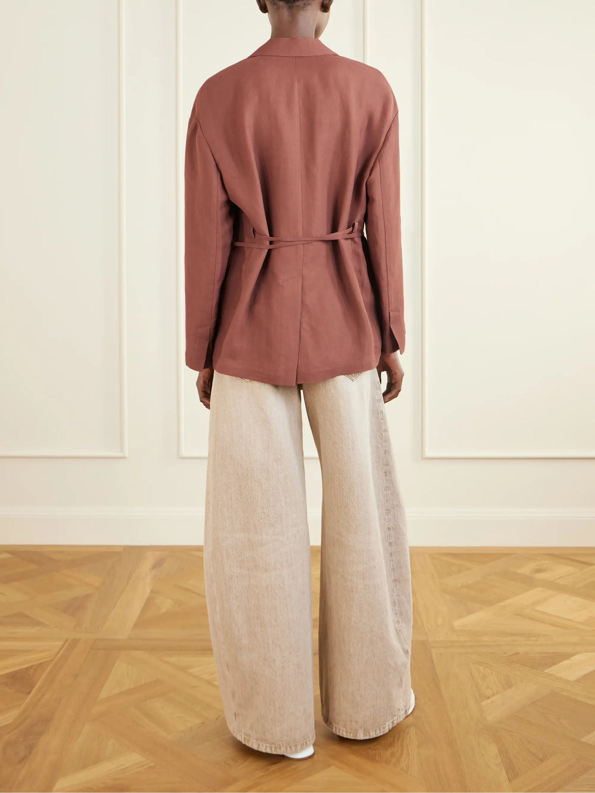 Brunello Cucinelli Embellished Belted Twill Wrap Jacket