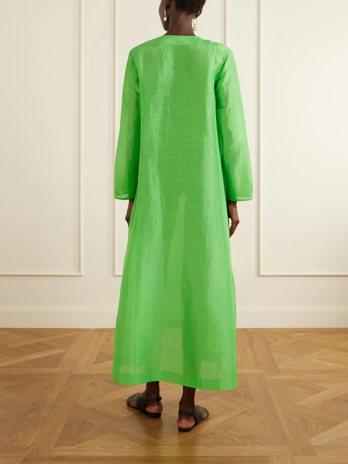 Linen And Silk-blend Kaftan