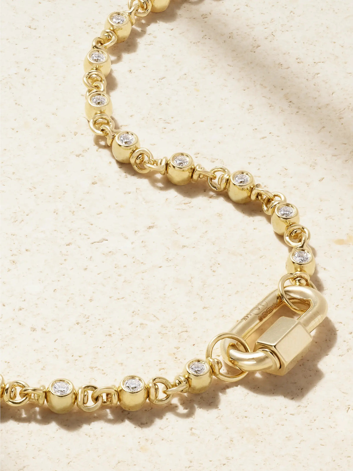 Rolling Cans Chain + Chubby Babylock 18-karat Gold Diamond Necklace