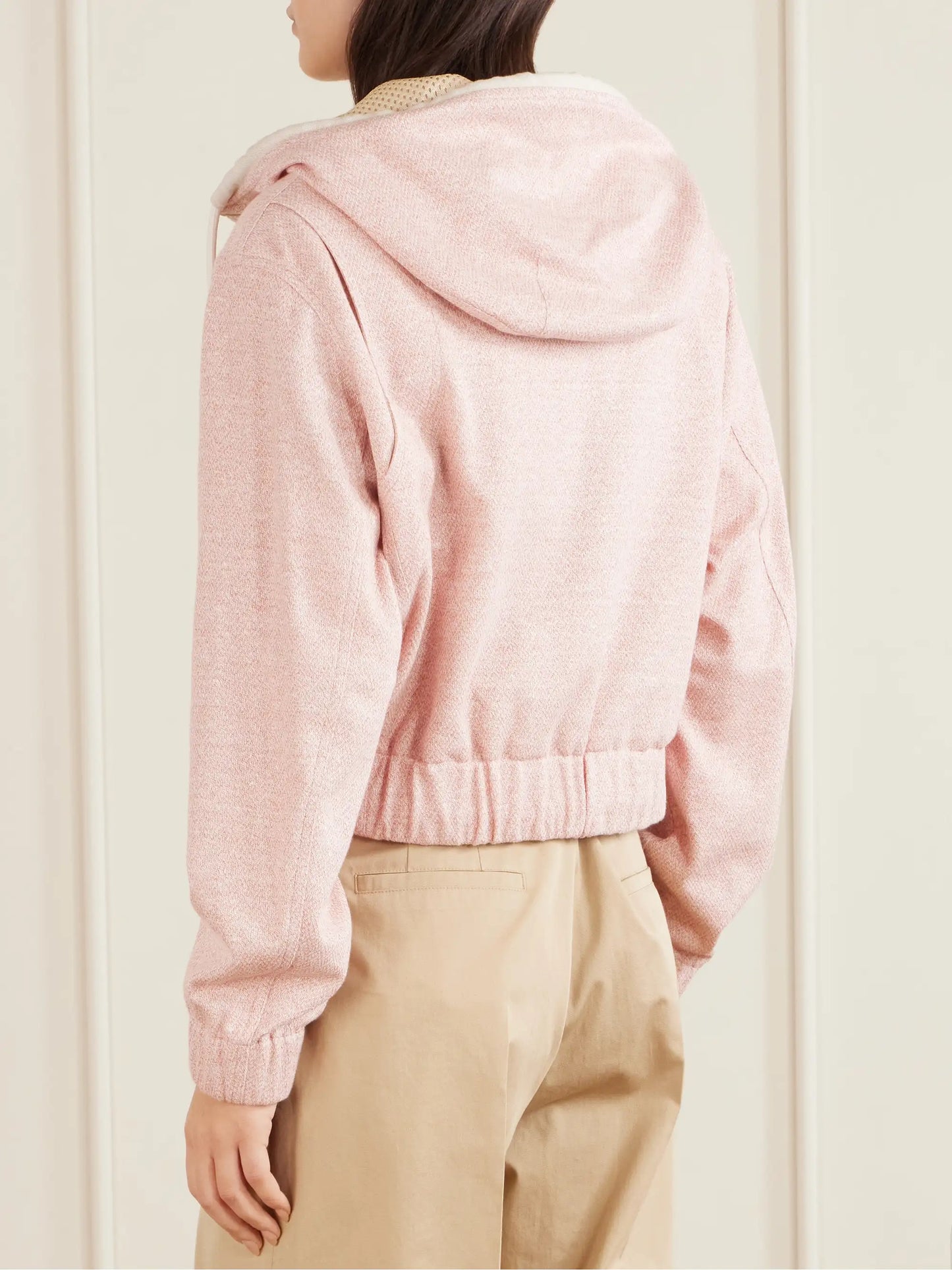 Appliquéd Canvas-trimmed Linen And Cotton-blend Zip-up Hoodie