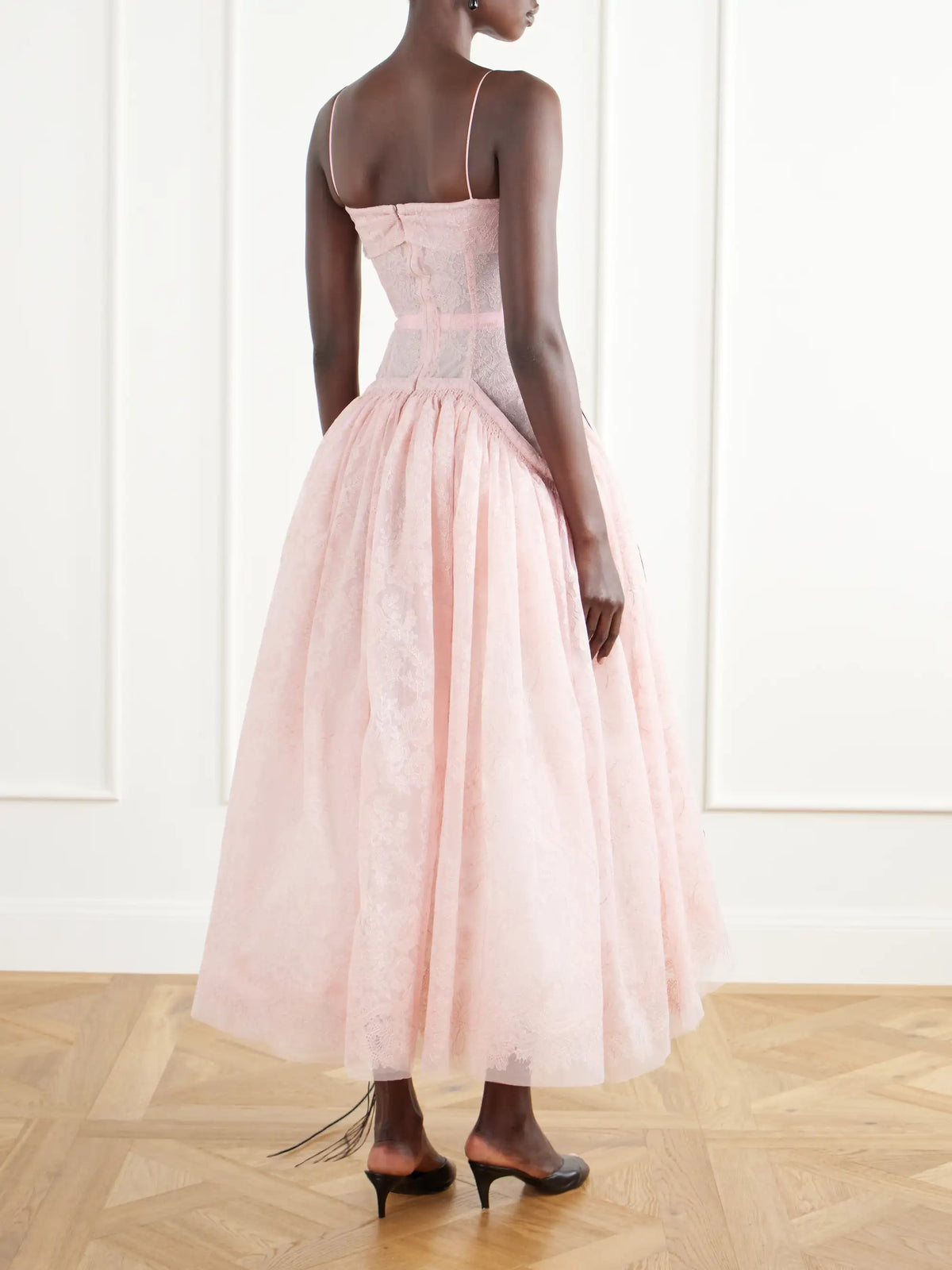 Erdem Embellished Gathered Lace Tulle Corset Gown