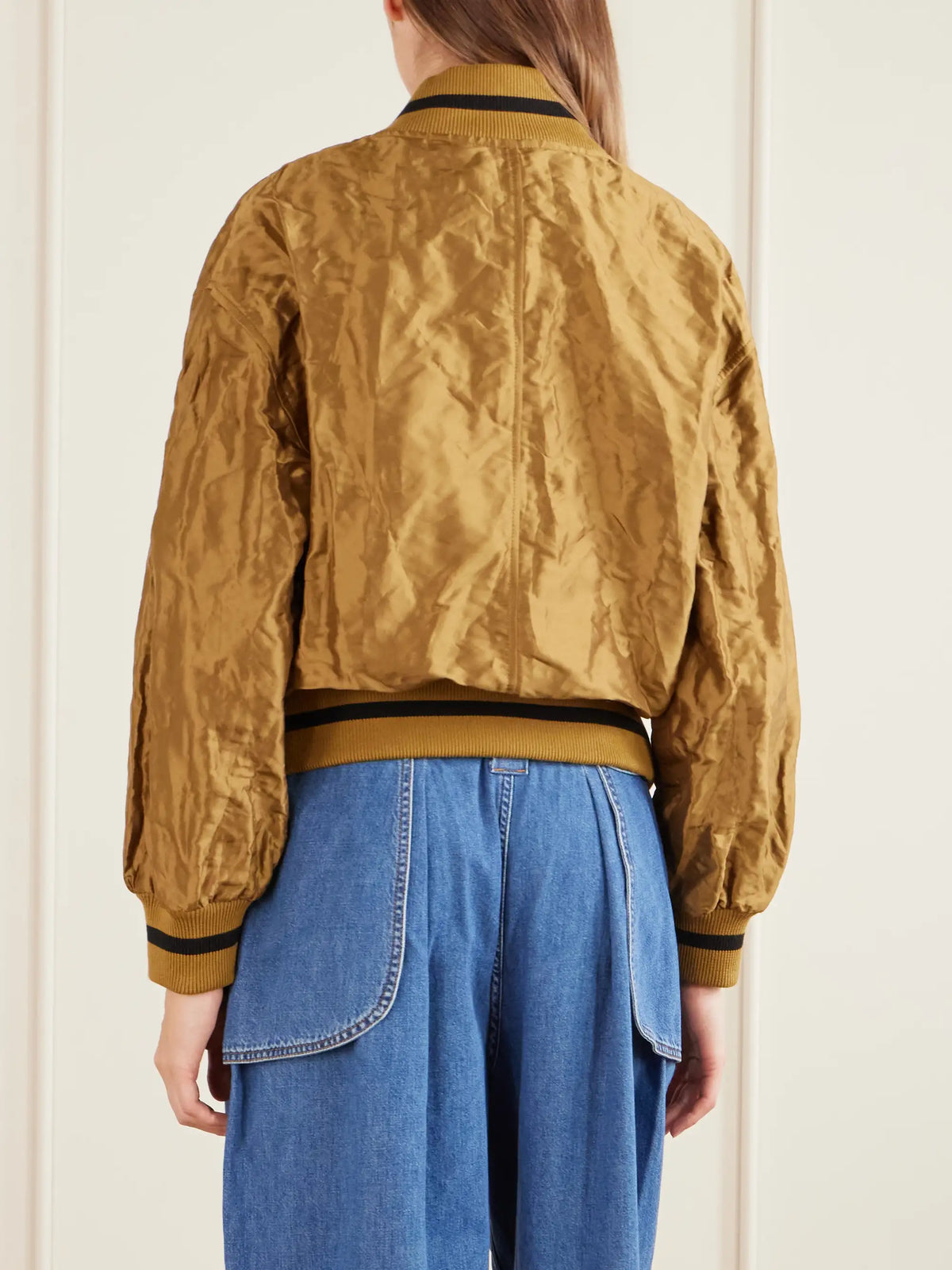 Anagram Crinkled Satin-twill Bomber Jacket