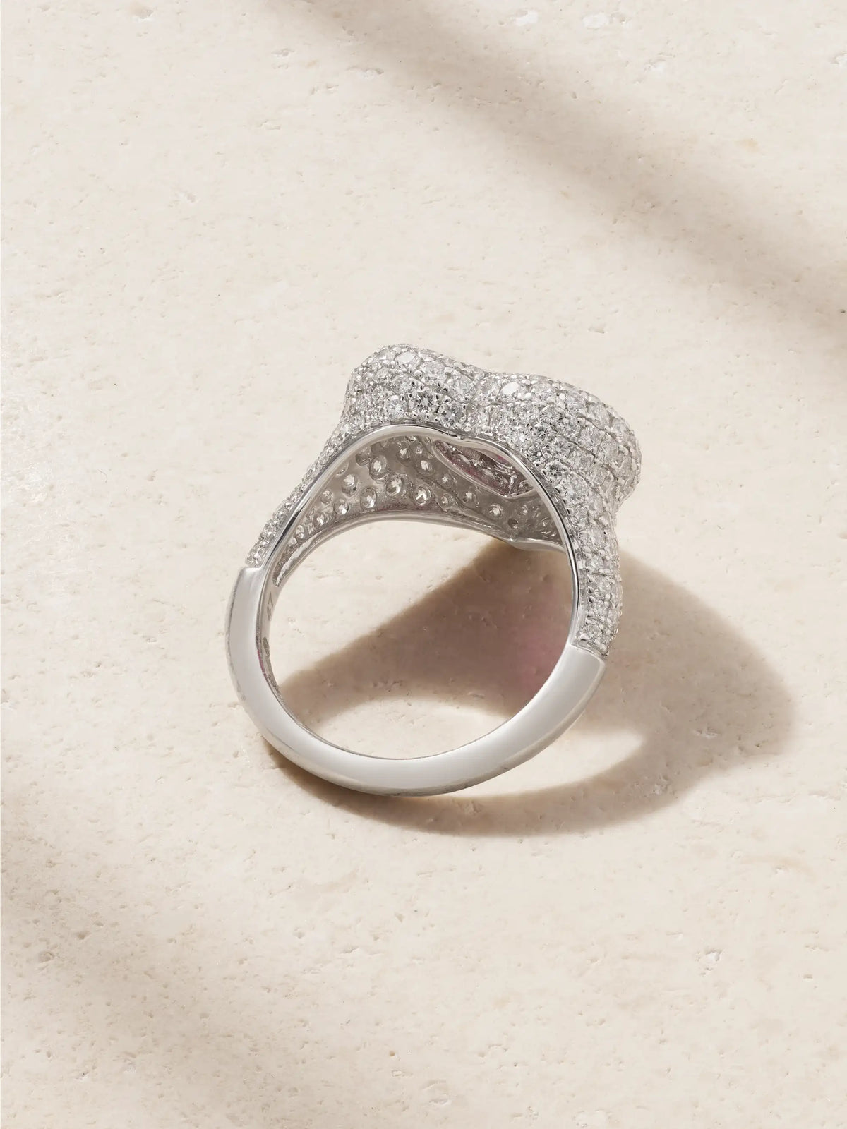 Manaal 2.0 18-karat White Gold, Diamond, Ruby And Enamel Ring
