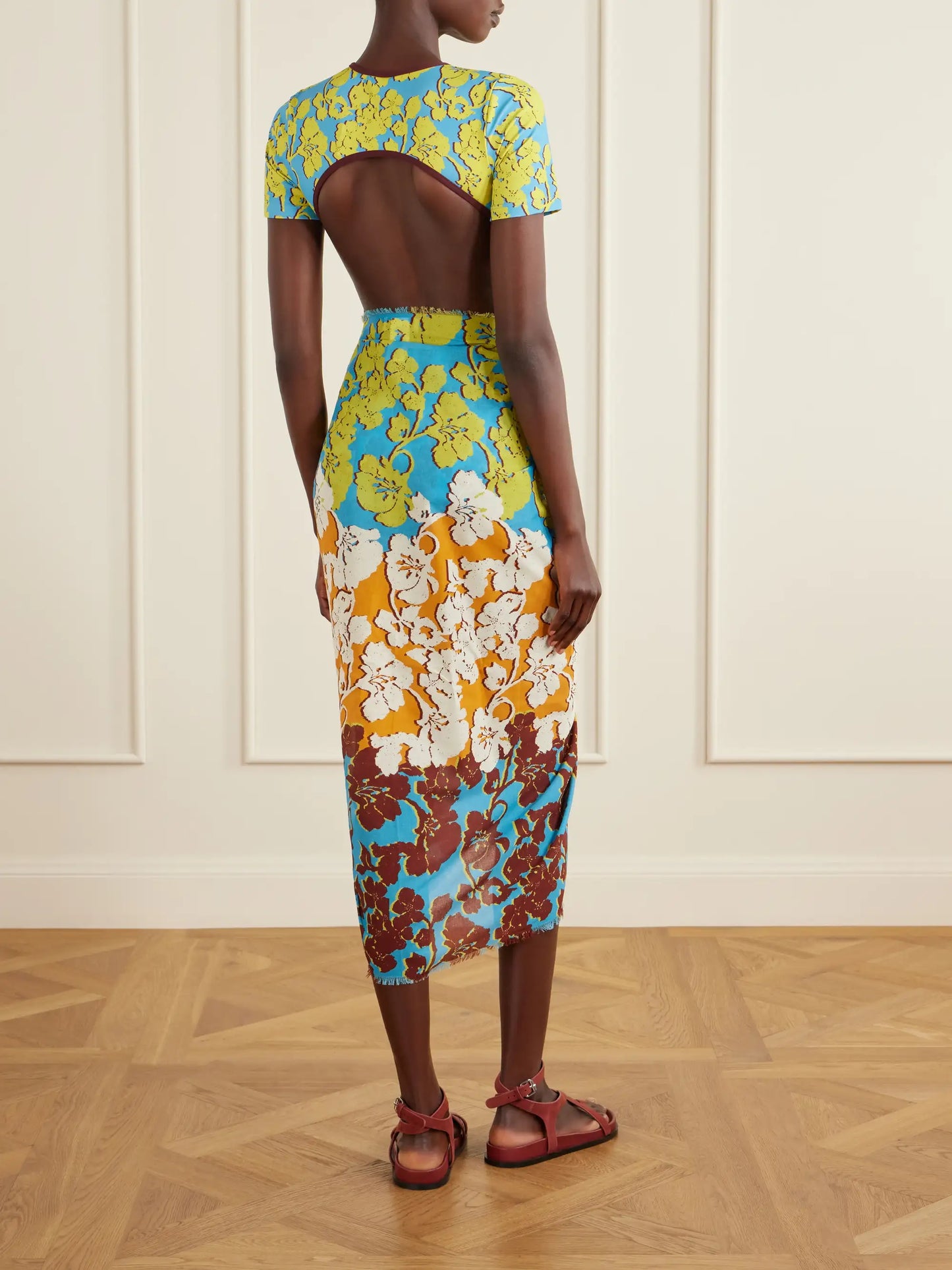 Splice Printed Organic Cotton-voile Pareo