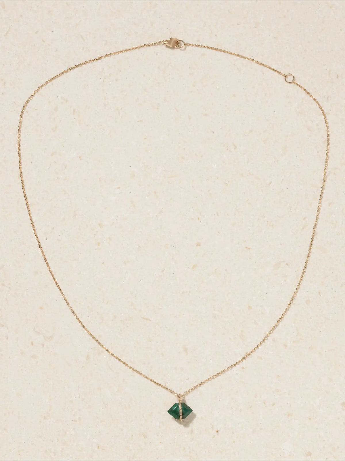 14-karat Recycled Gold, Malachite And Herkimer Diamond Necklace