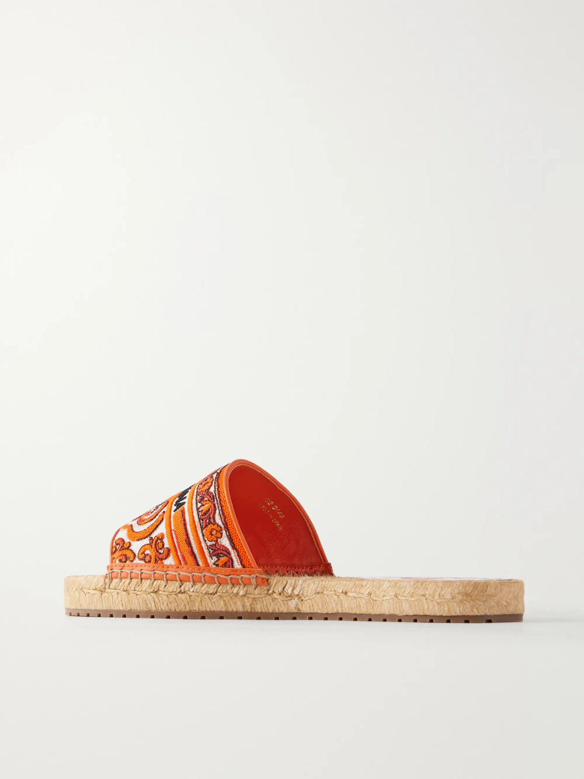 Embroidered Leather-trimmed Espadrille Sandals