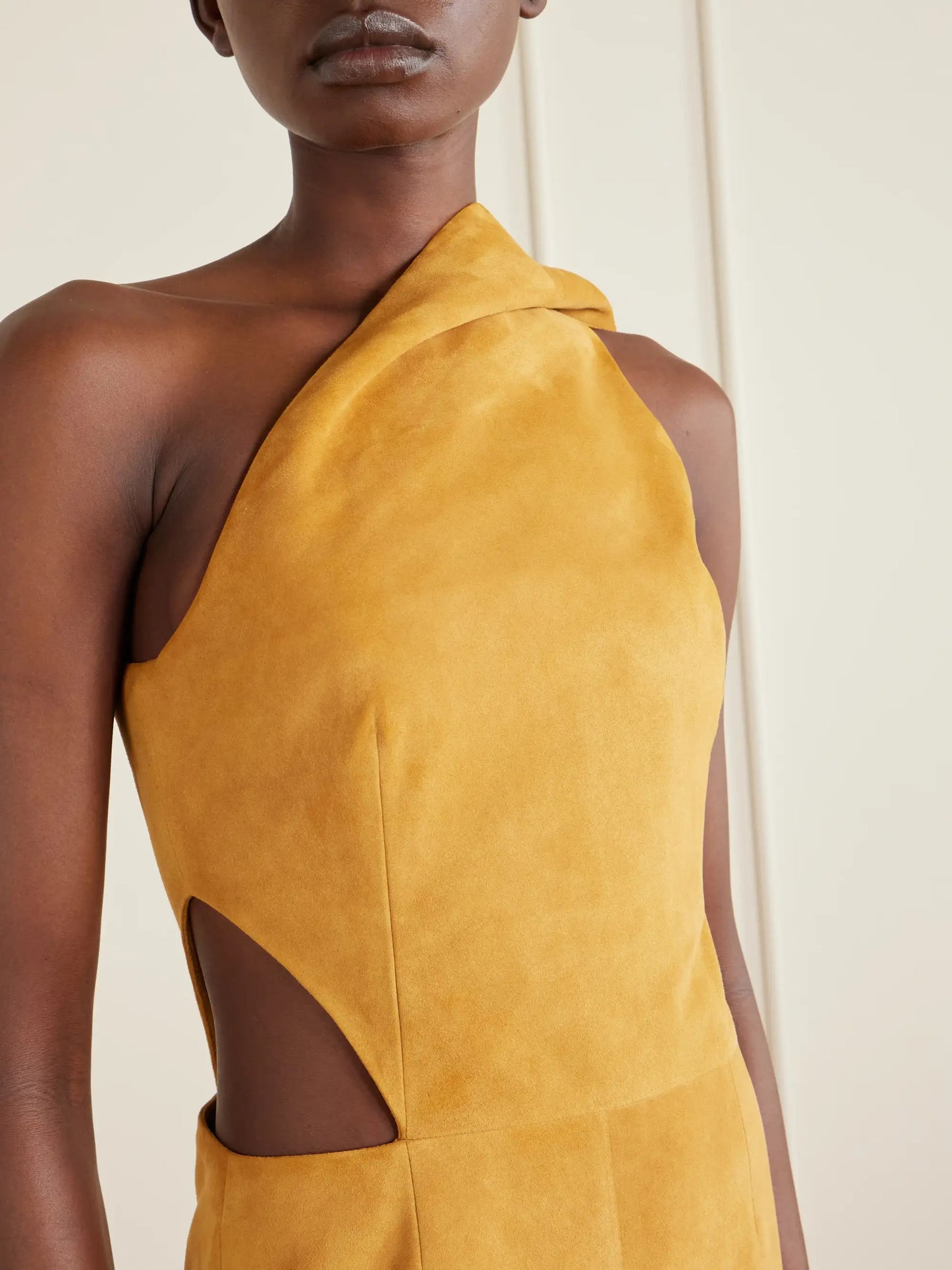 Kallen Hooded Suede Maxi Dress