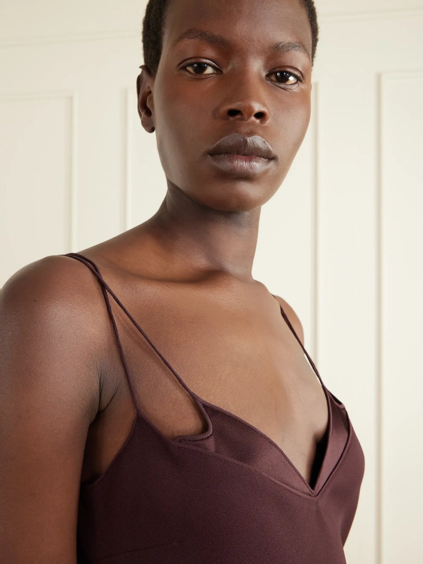 Maroon Enverse Satin Gown