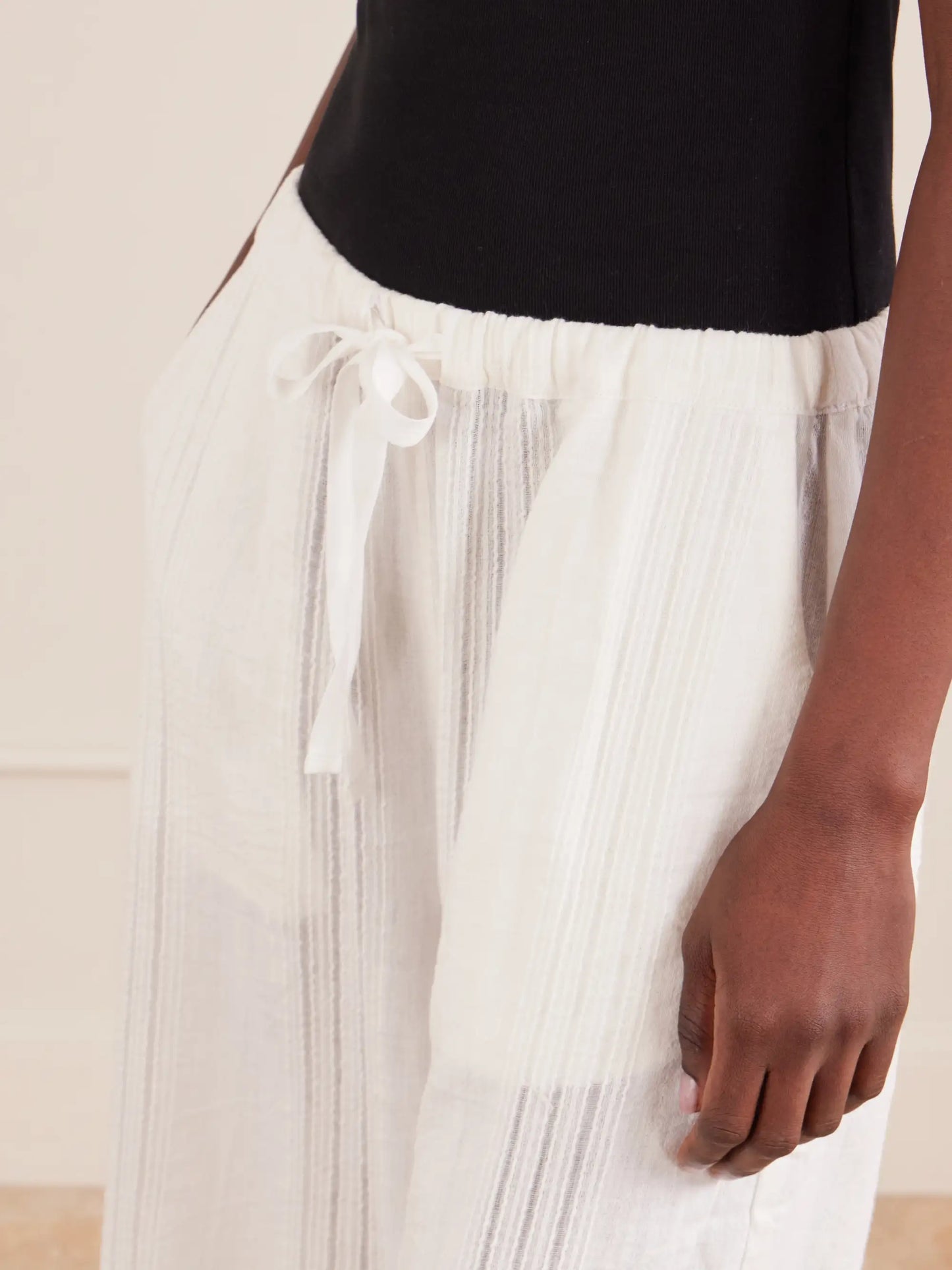 Desta Striped Cotton Wide-leg Pants