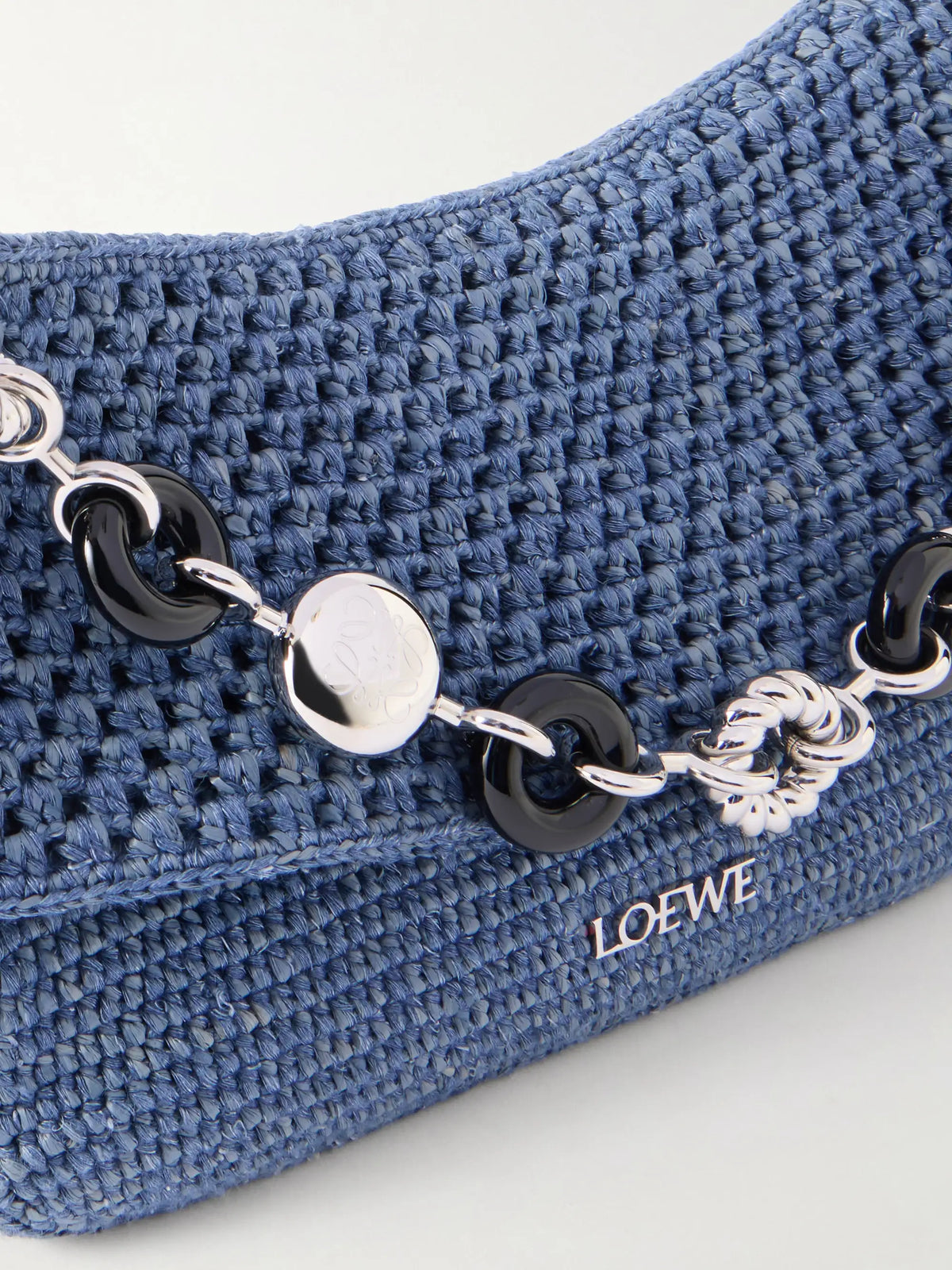 + Paula's Ibiza Ola Embellished Leather-trimmed Raffia Shoulder Bag