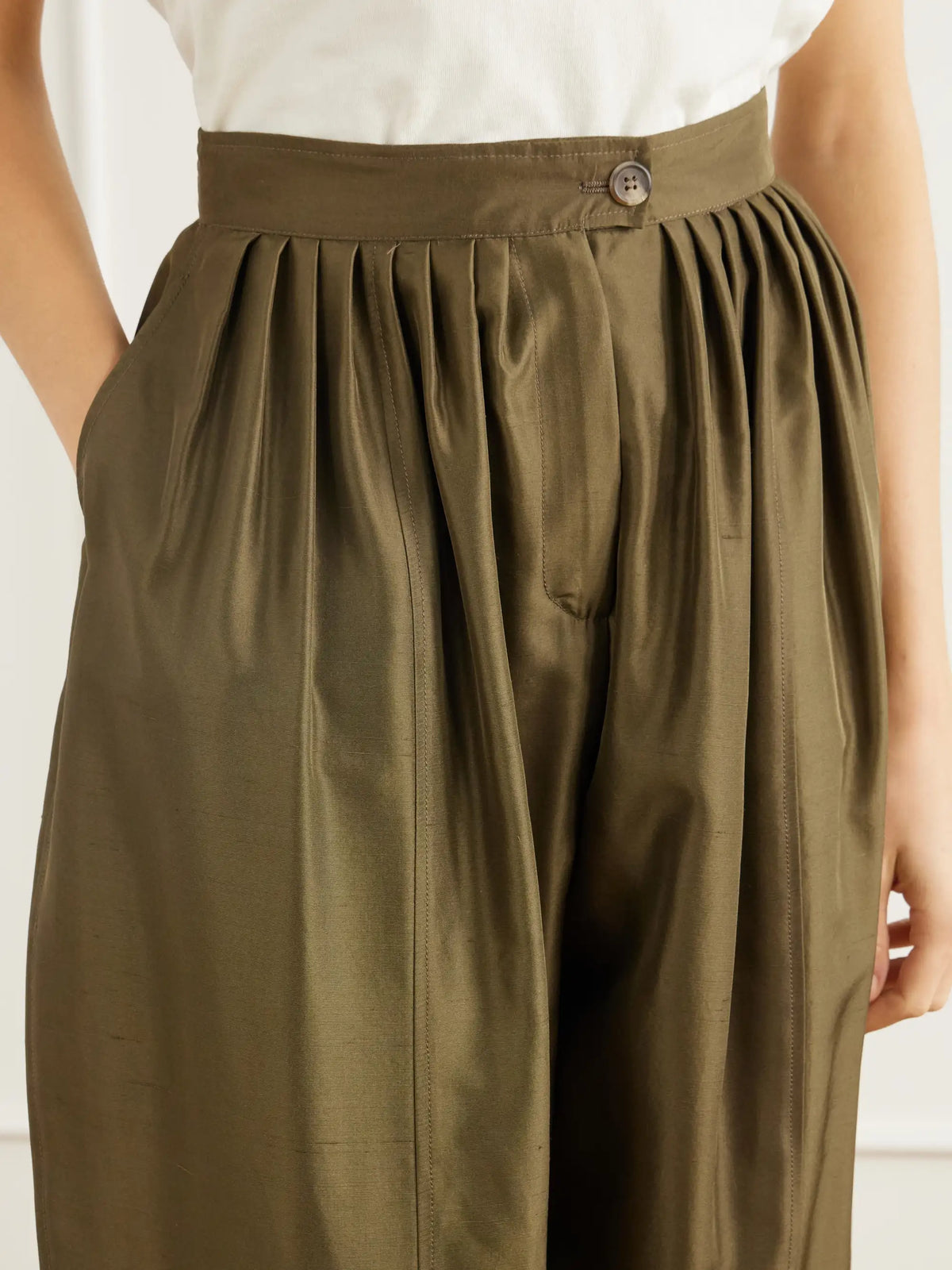 La DoubleJ Harem Pleated Silk-shantung Tapered Pants