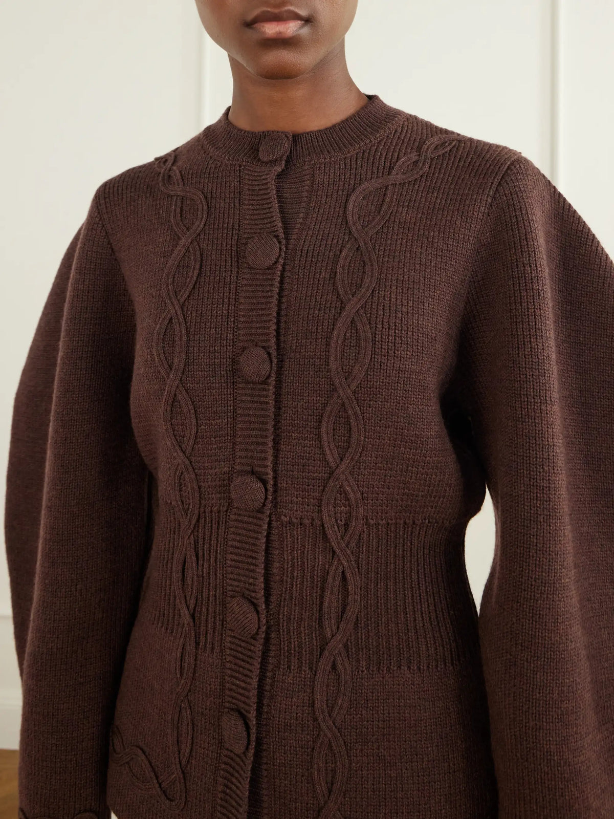 DESTREE Embroidered Wool Cardigan