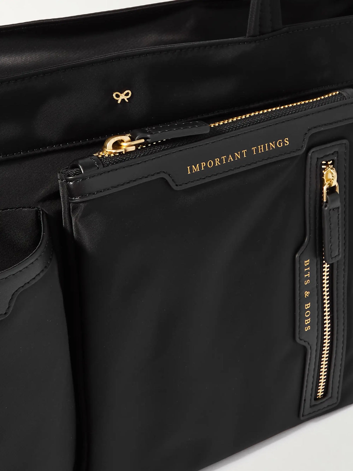Leather-trimmed Econyl Tote Bag