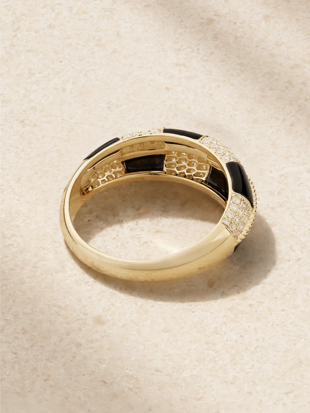 Alliance 9-karat Gold, Onyx And Diamond Ring