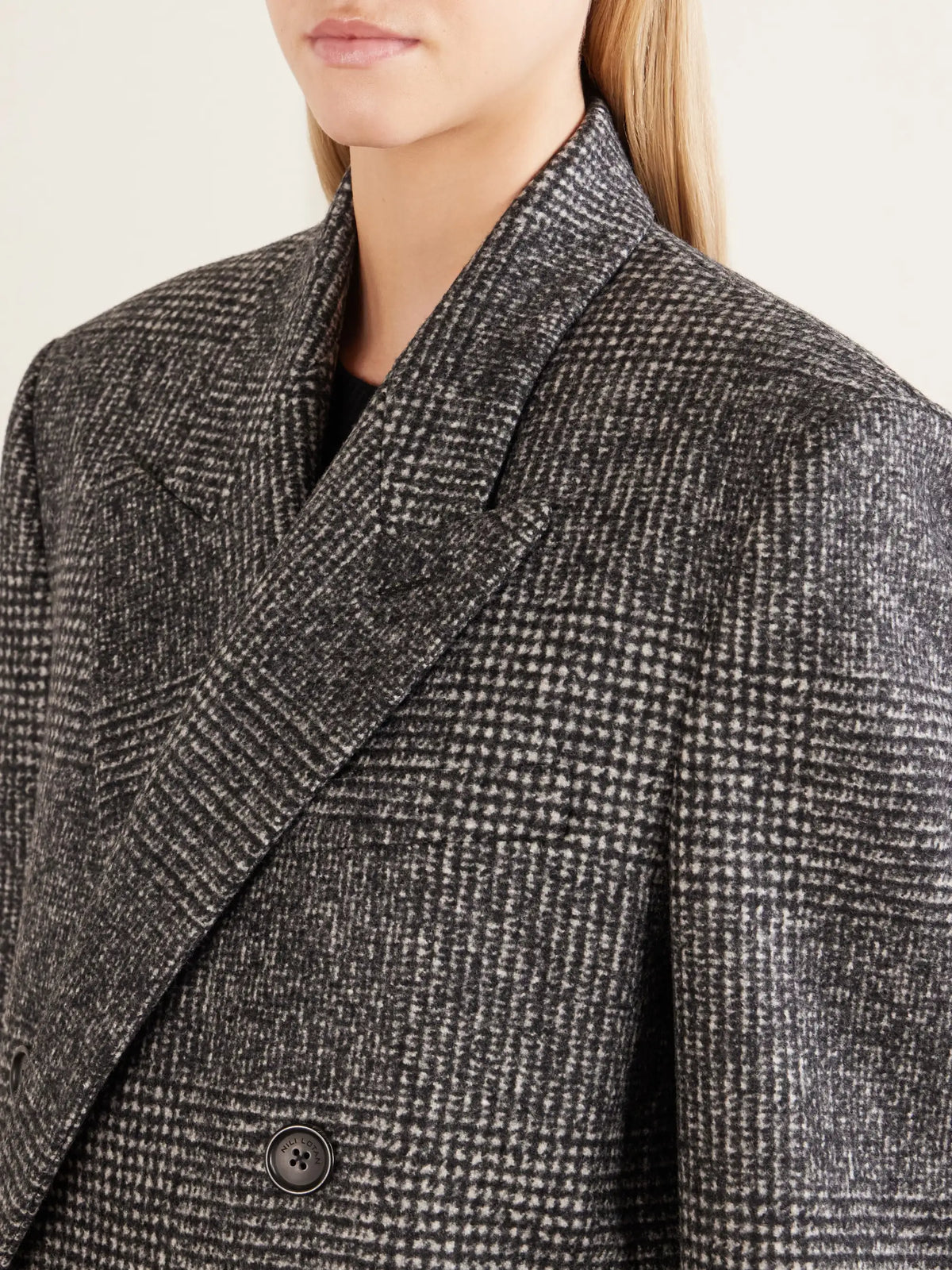 Nili Lotan Edmond Double-breasted Checked Wool-blend Coat