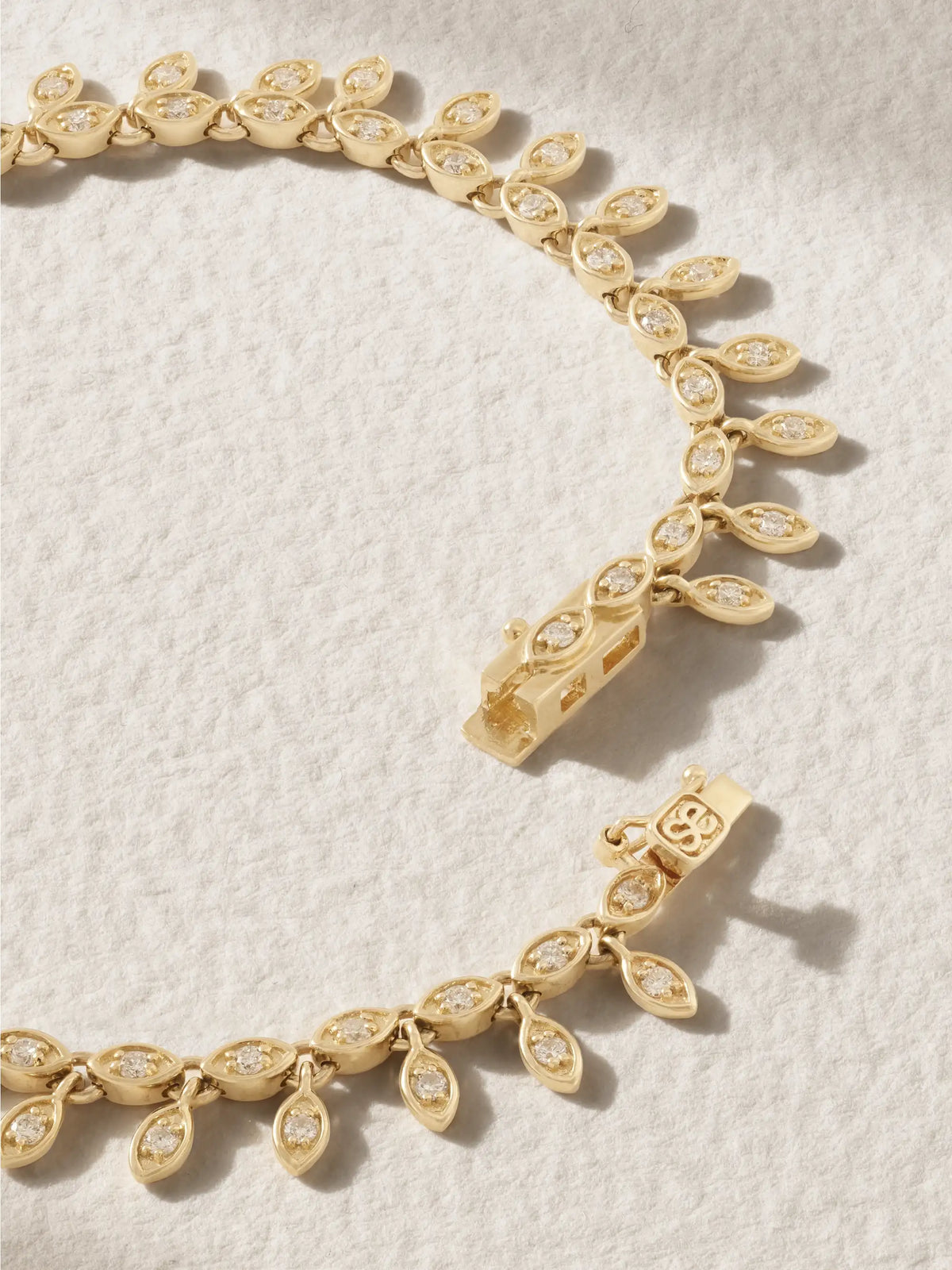 Marquis Eye Eternity Fringe 14-karat Gold Diamond Bracelet