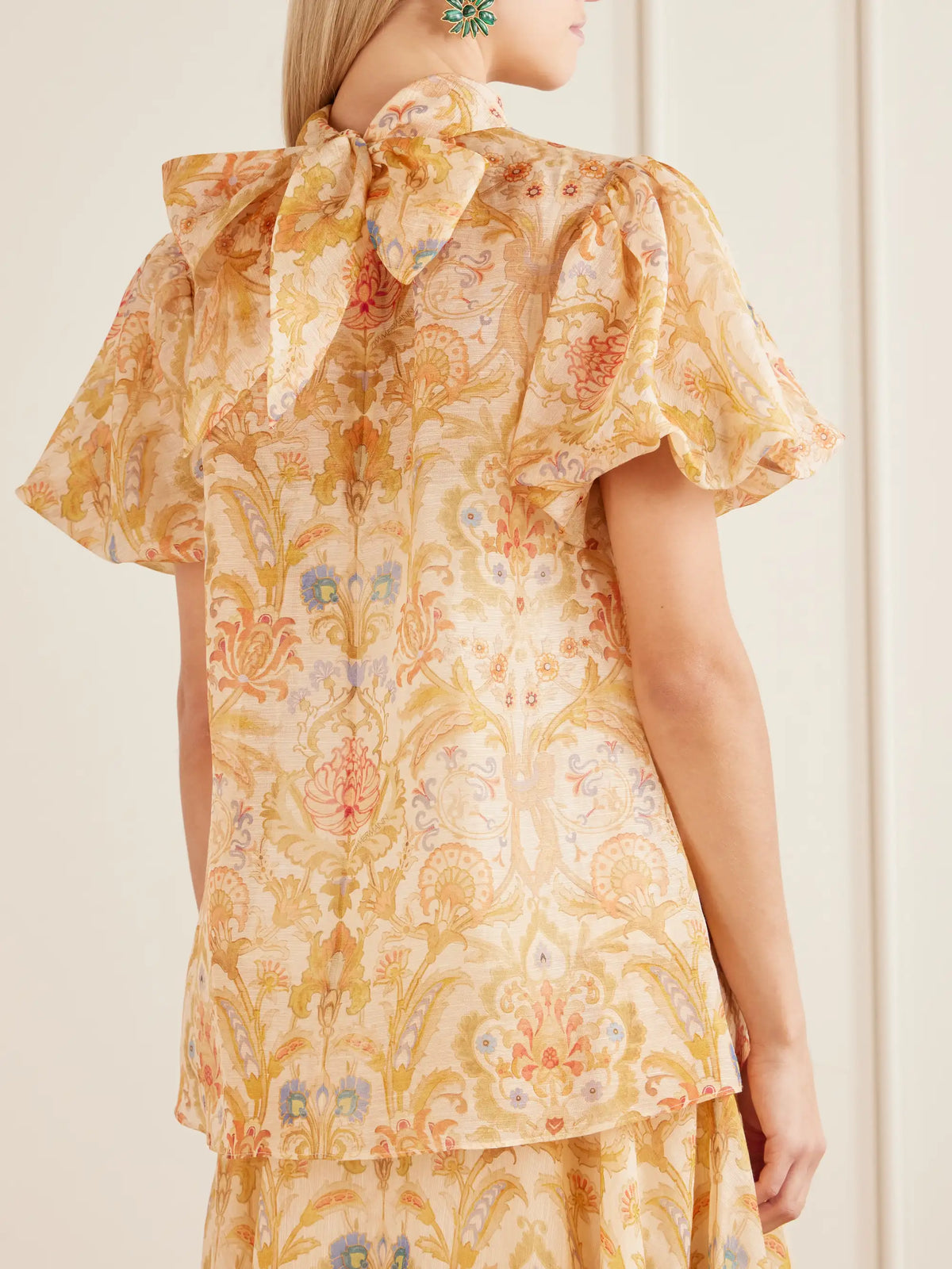 Zimmermann Valiant Bubble Linen And Silk-blend Blouse