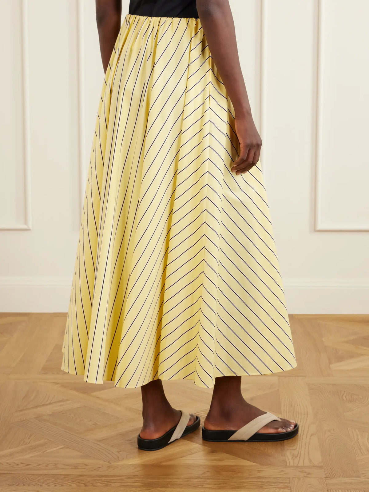 Milano Striped Cotton-blend Maxi Skirt