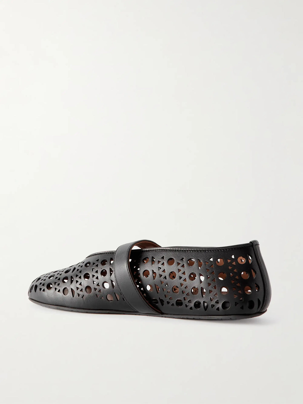 Perforated Leather Ballet Pumps