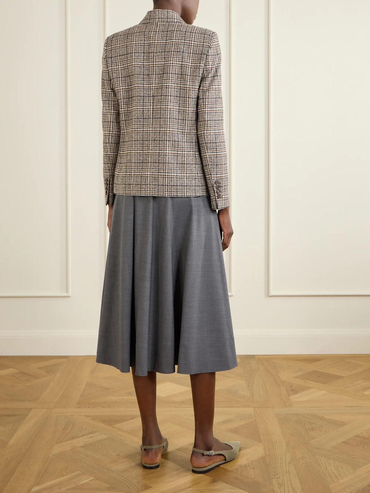 Brunello Cucinelli Checked Wool-blend Blazer