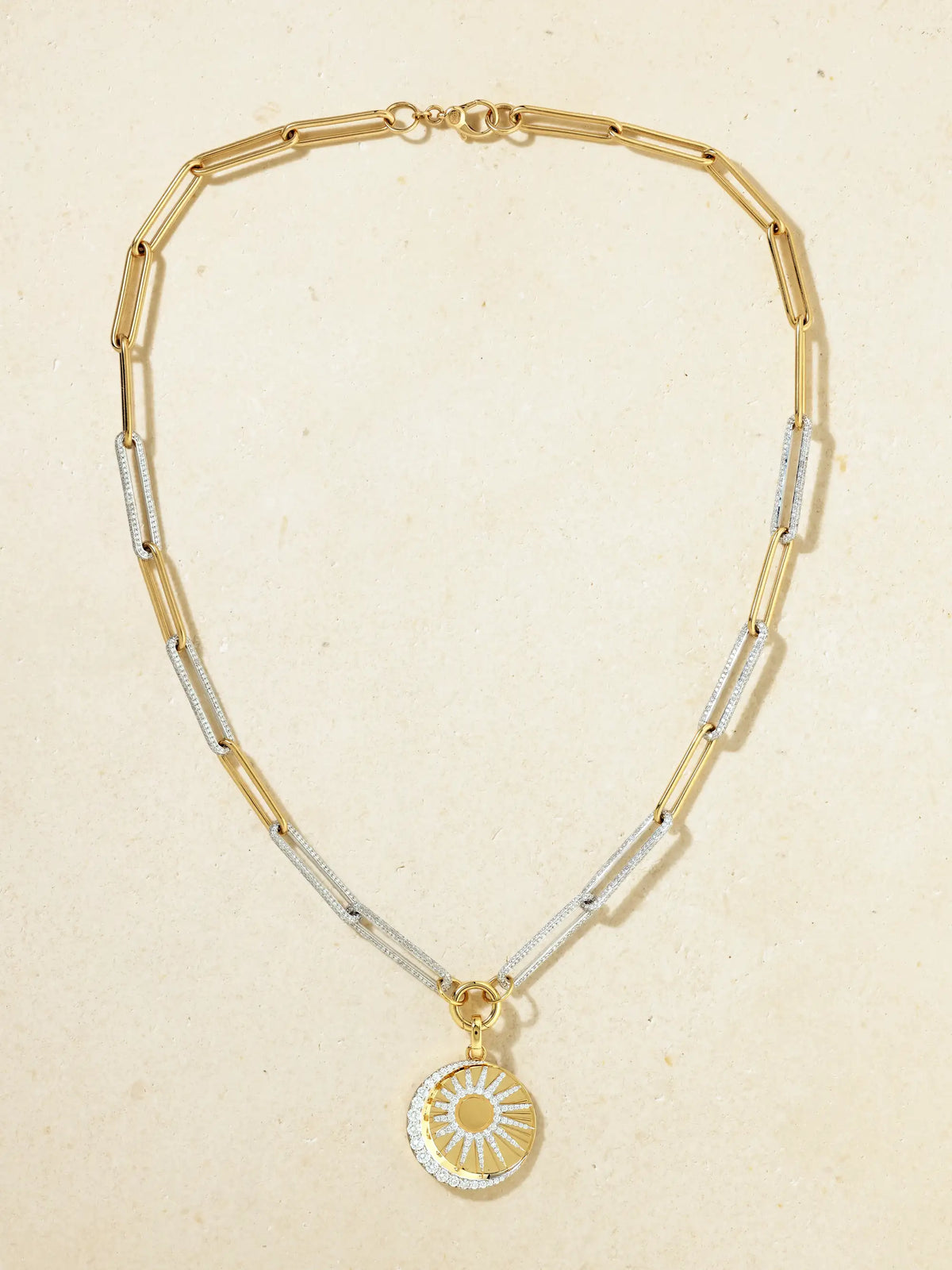 Balance 18-karat Yellow And White Gold Diamond Necklace