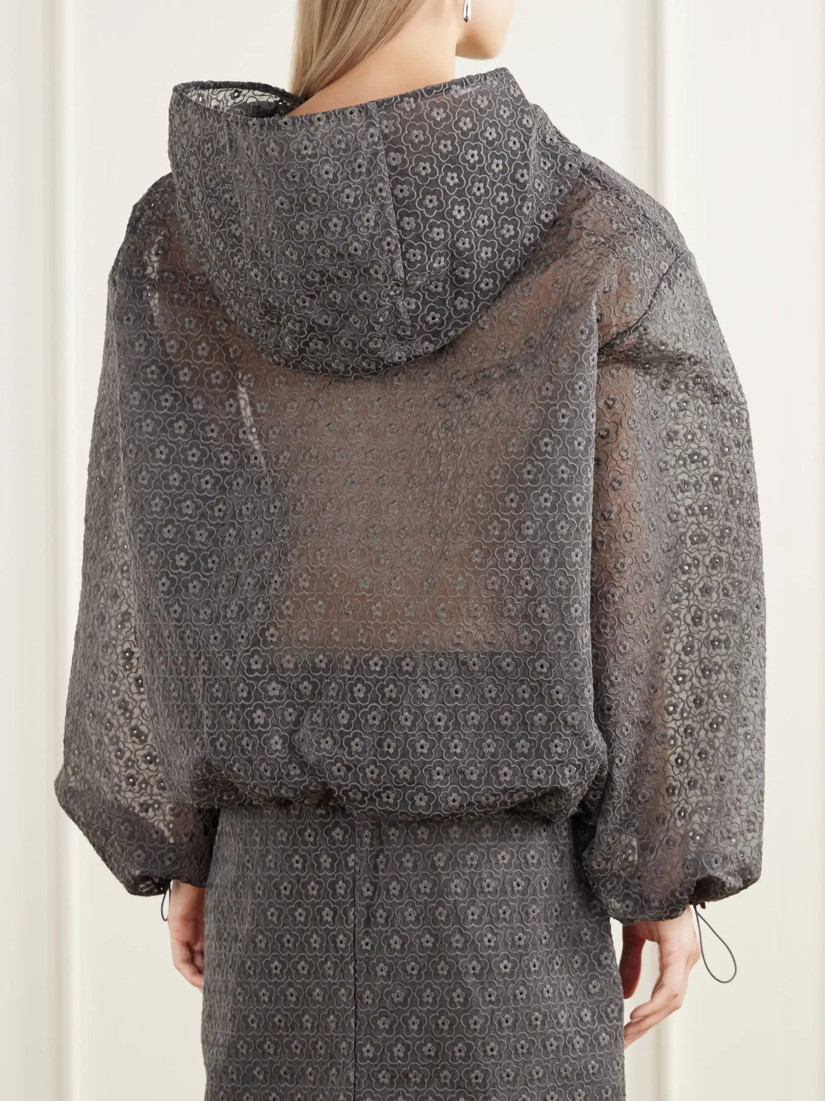 Cecilie Bahnsen Shila Hooded Drawstring Cotton-blend Floral-lace Jacket