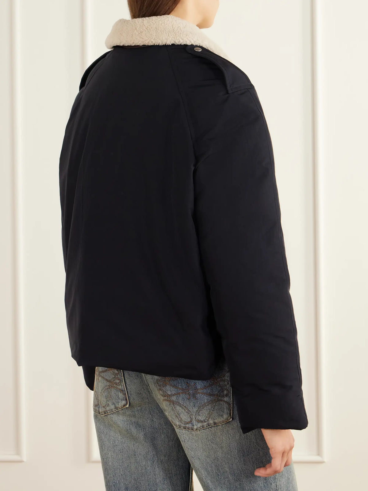 LOEWE Padded Shearling-trimmed Cotton-blend Canvas Jacket