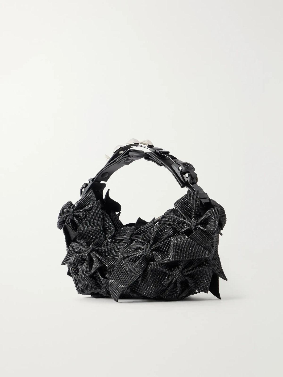 Junya Watanabe + Innerraum Bow-detailed Embellished Polyurethane And Canvas Shoulder Bag