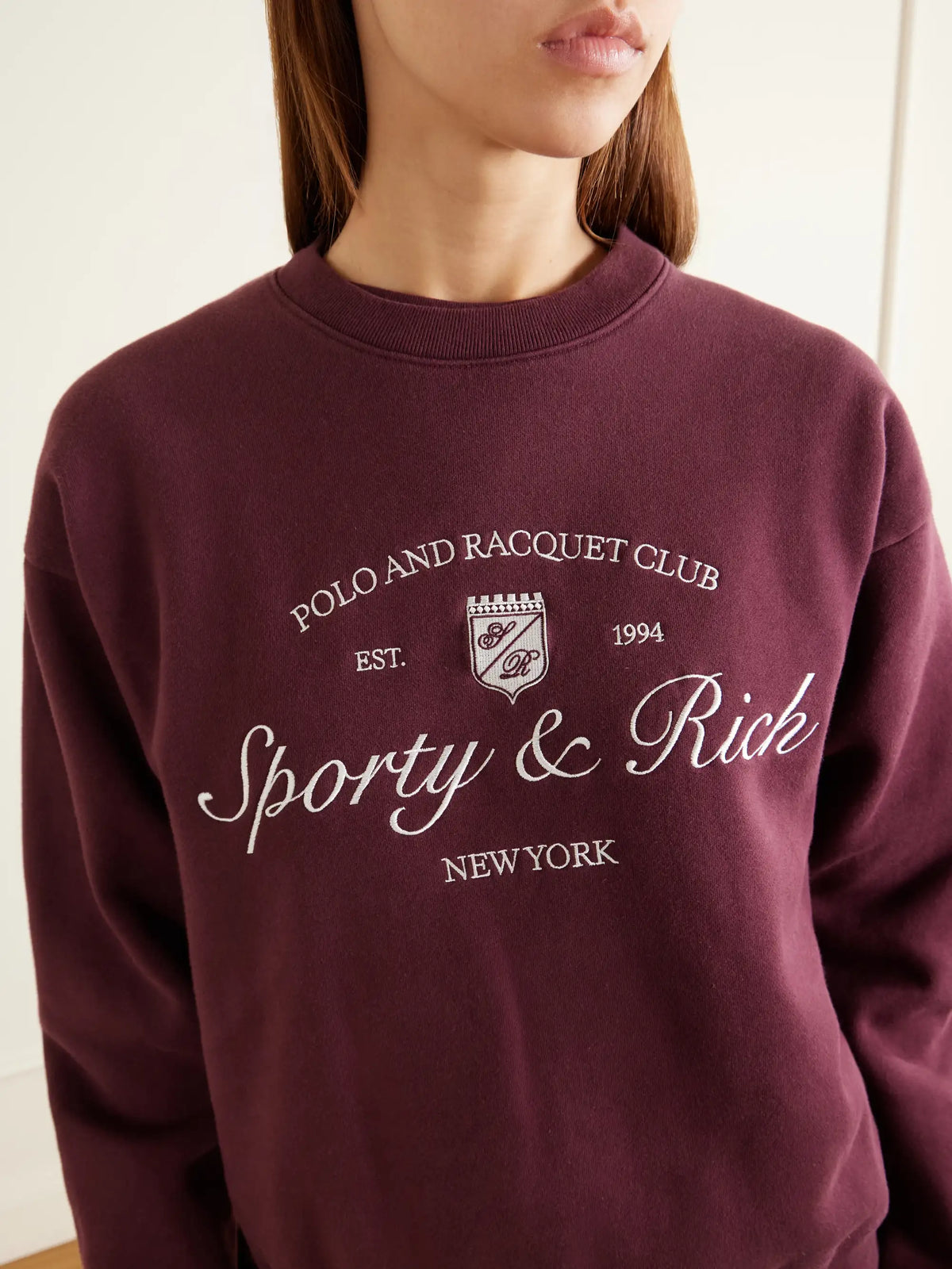 Sporty & Rich Syracuse Embroidered Cotton-jersey Sweater