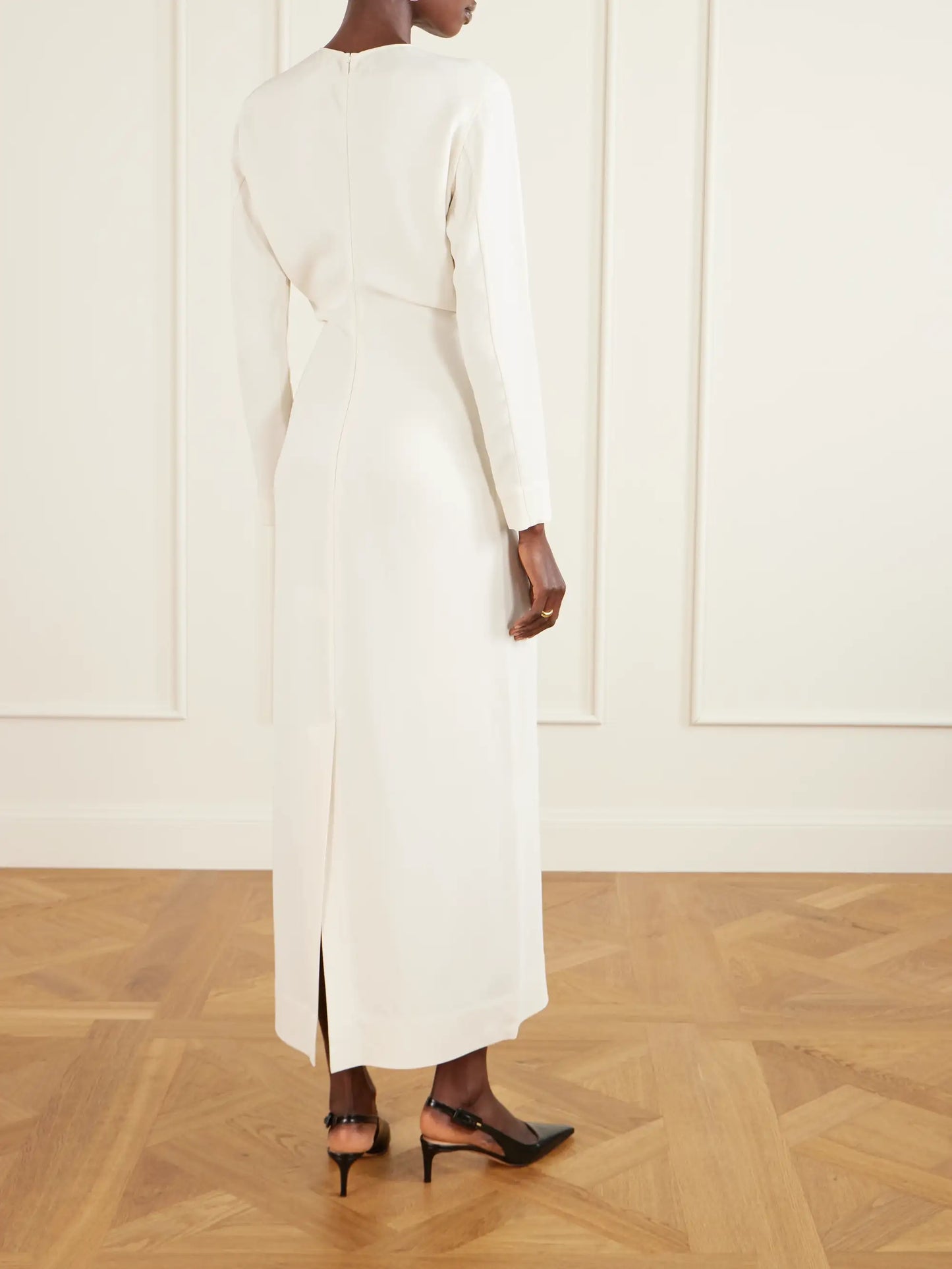 Garderob Gathered Crepe Maxi Dress