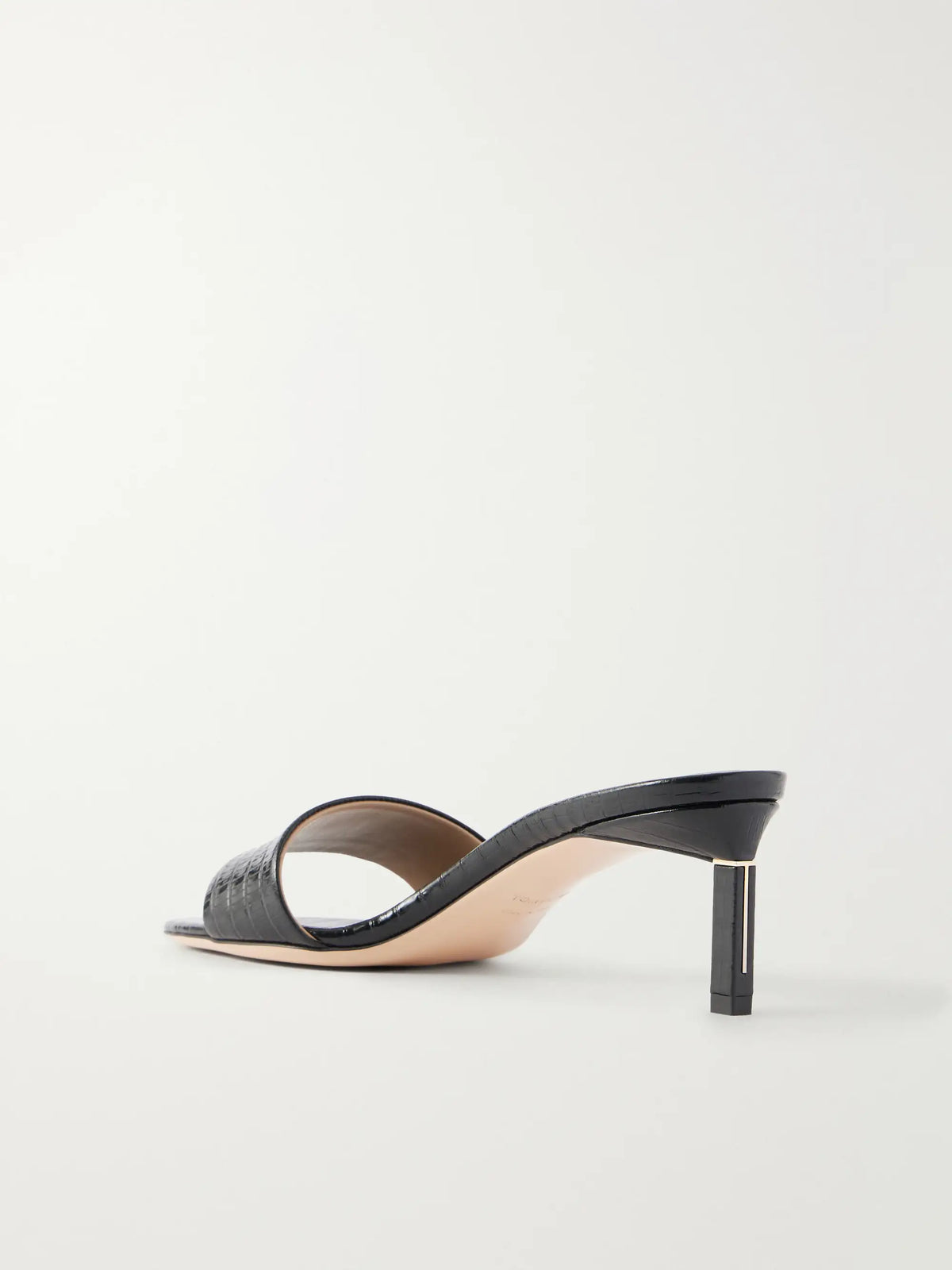 T Mule 55 Croc-embossed Leather Sandals