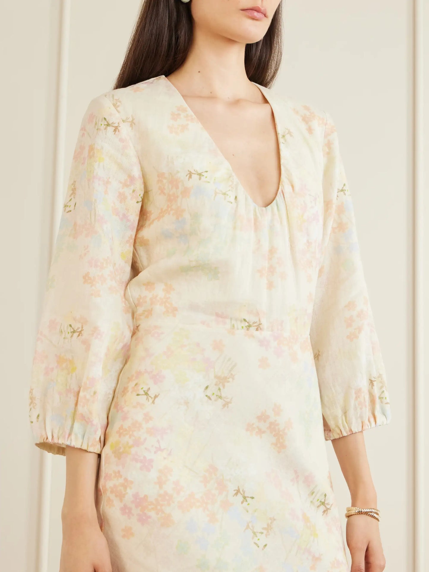 Beau Floral-print Linen Maxi Dress