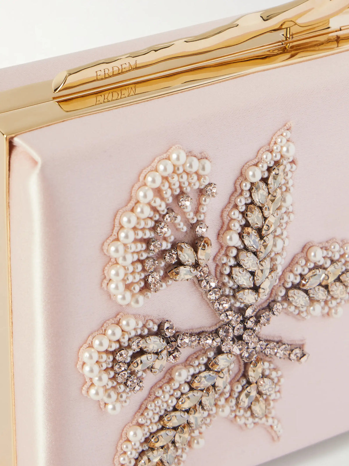 Bloom Crystal-embellished Satin Clutch