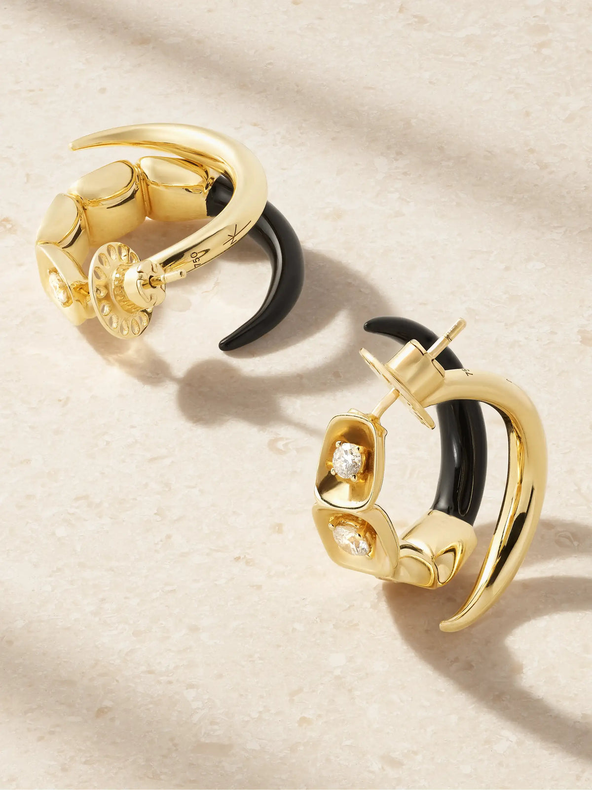 Look 18-karat Gold, Enamel And Diamond Earrings