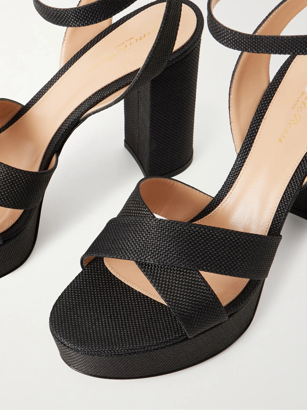 Sabrina Haiti 70 Raffia Platform Sandals