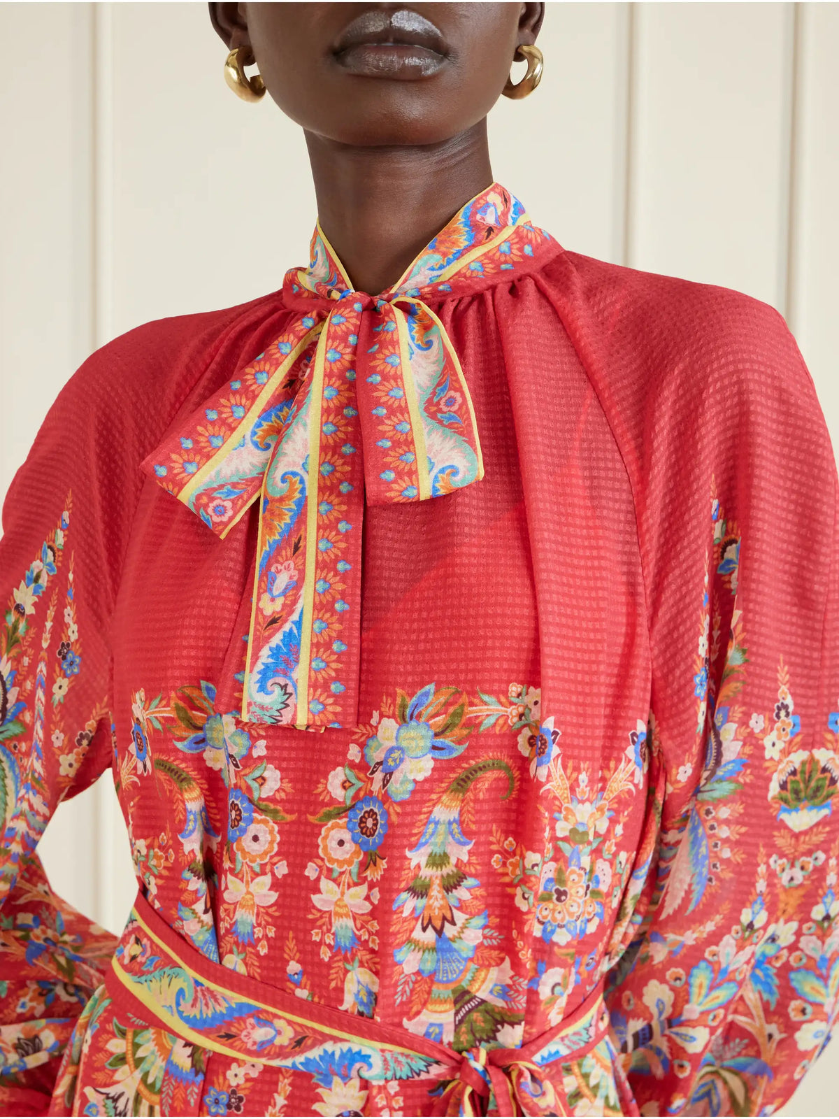 Floral-print Chiffon Midi Dress